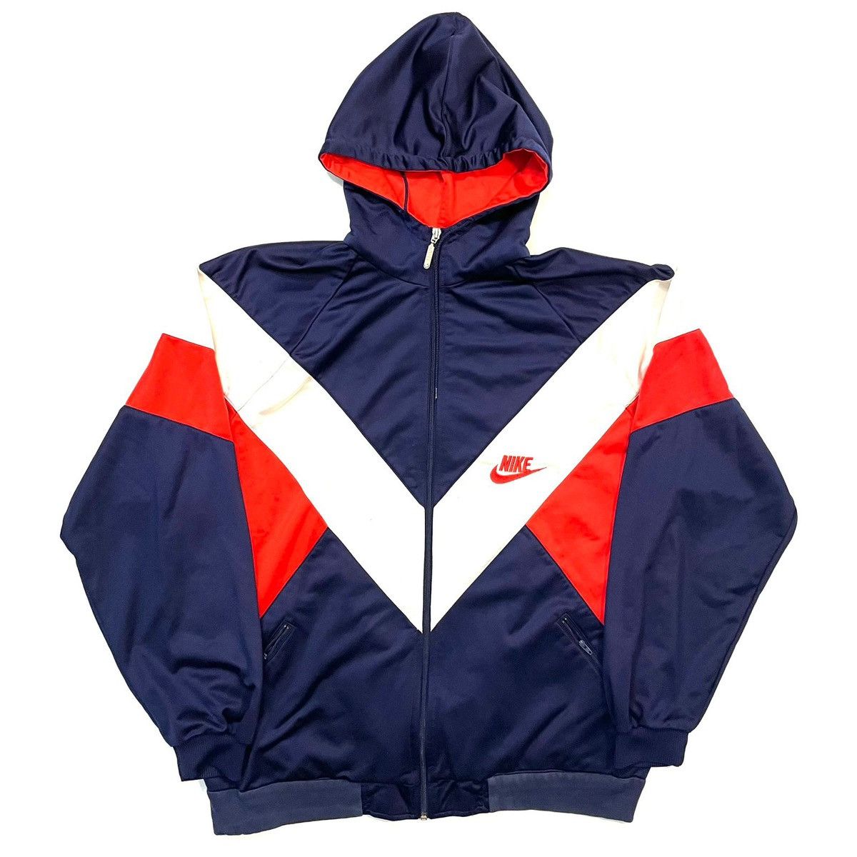 Navy Blue Red White And Blue Nike Sweater Hoodie Mens Red White