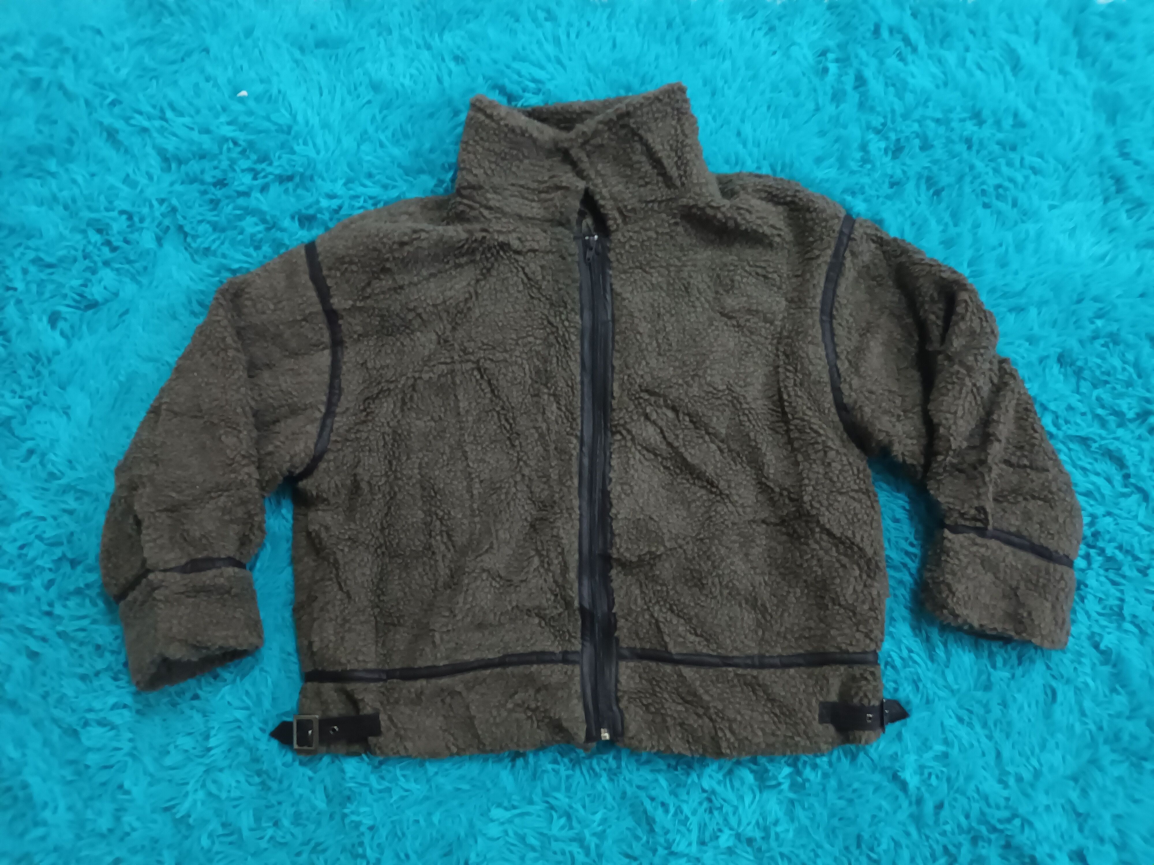 image of Unbrnd Unbranded Zipper Up Wool Jacket in Grey, Men's (Size Medium)