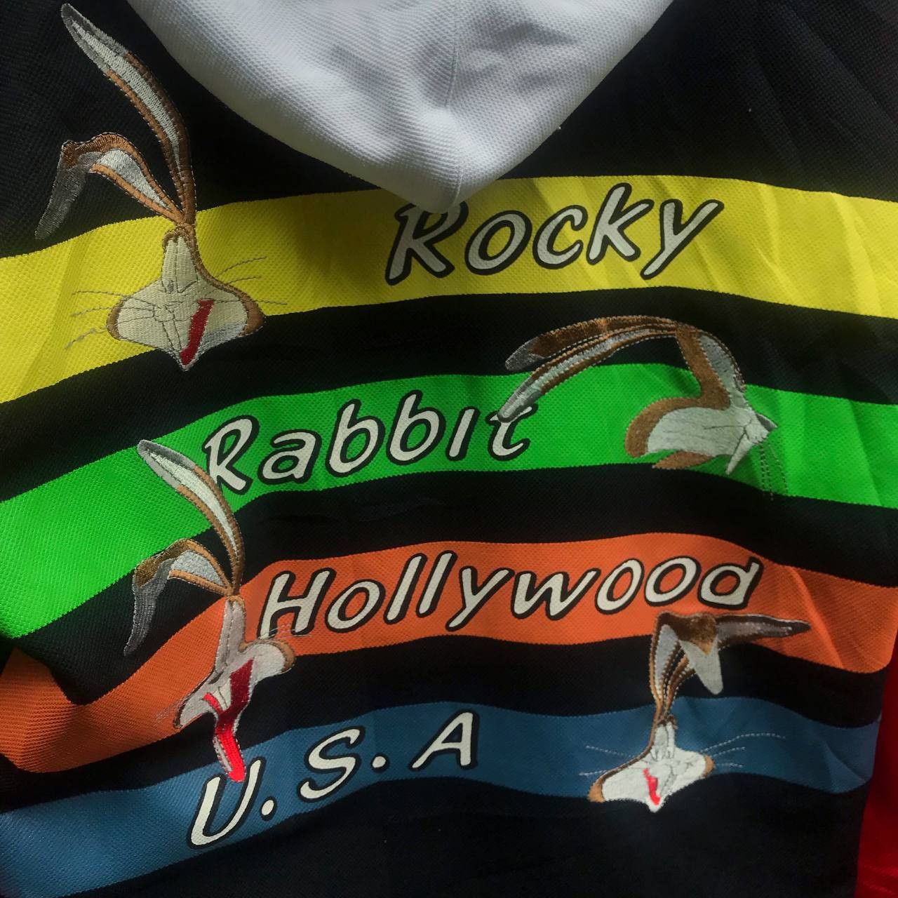 Beauty Beast × Hysteric Glamour × Japanese Brand 1990s Rocky Rabbit Hollywood USA Color Block Hoodie Size US L / EU 52-54 / 3 - 3 Thumbnail