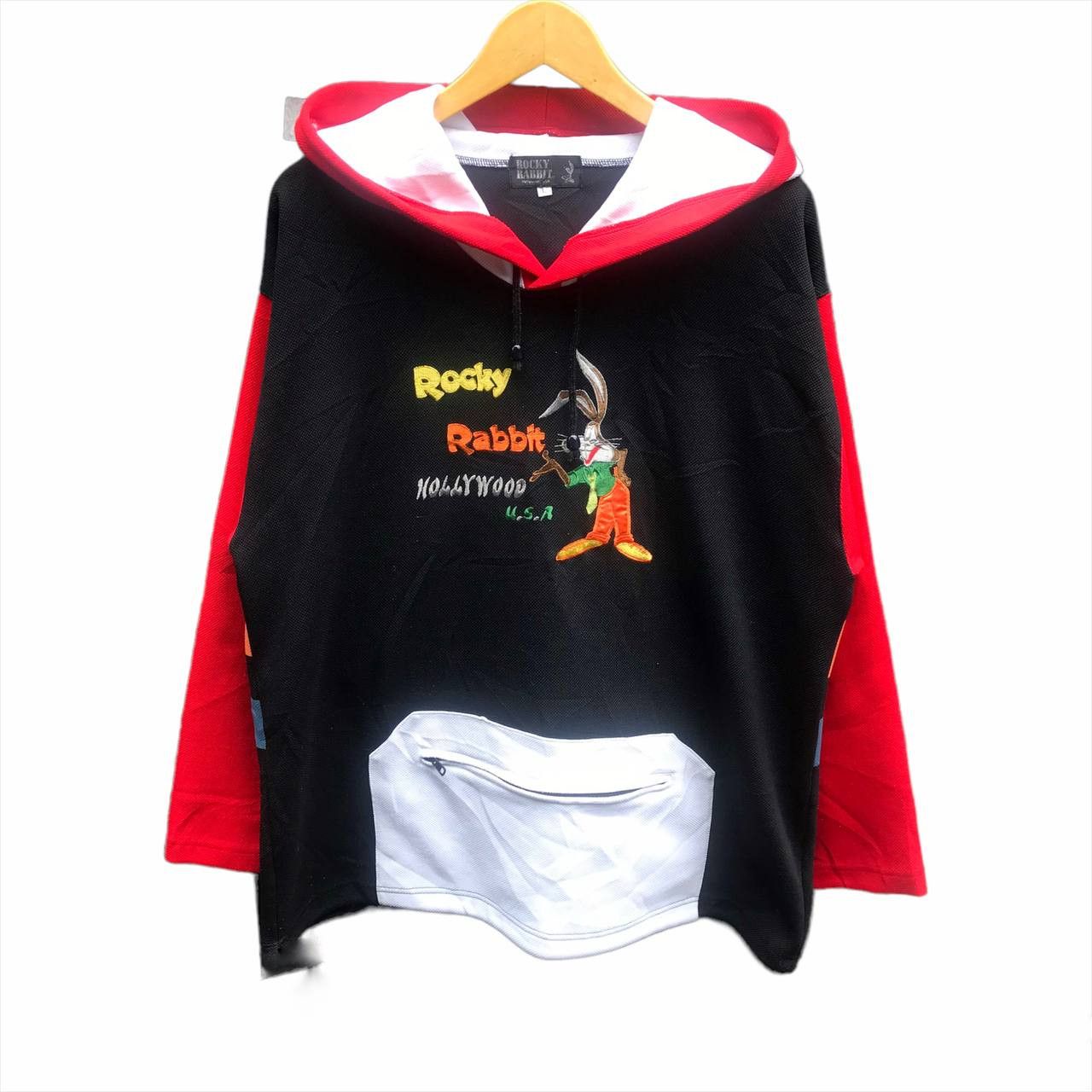 Beauty Beast × Hysteric Glamour × Japanese Brand 1990s Rocky Rabbit Hollywood USA Color Block Hoodie Size US L / EU 52-54 / 3 - 2 Thumbnail