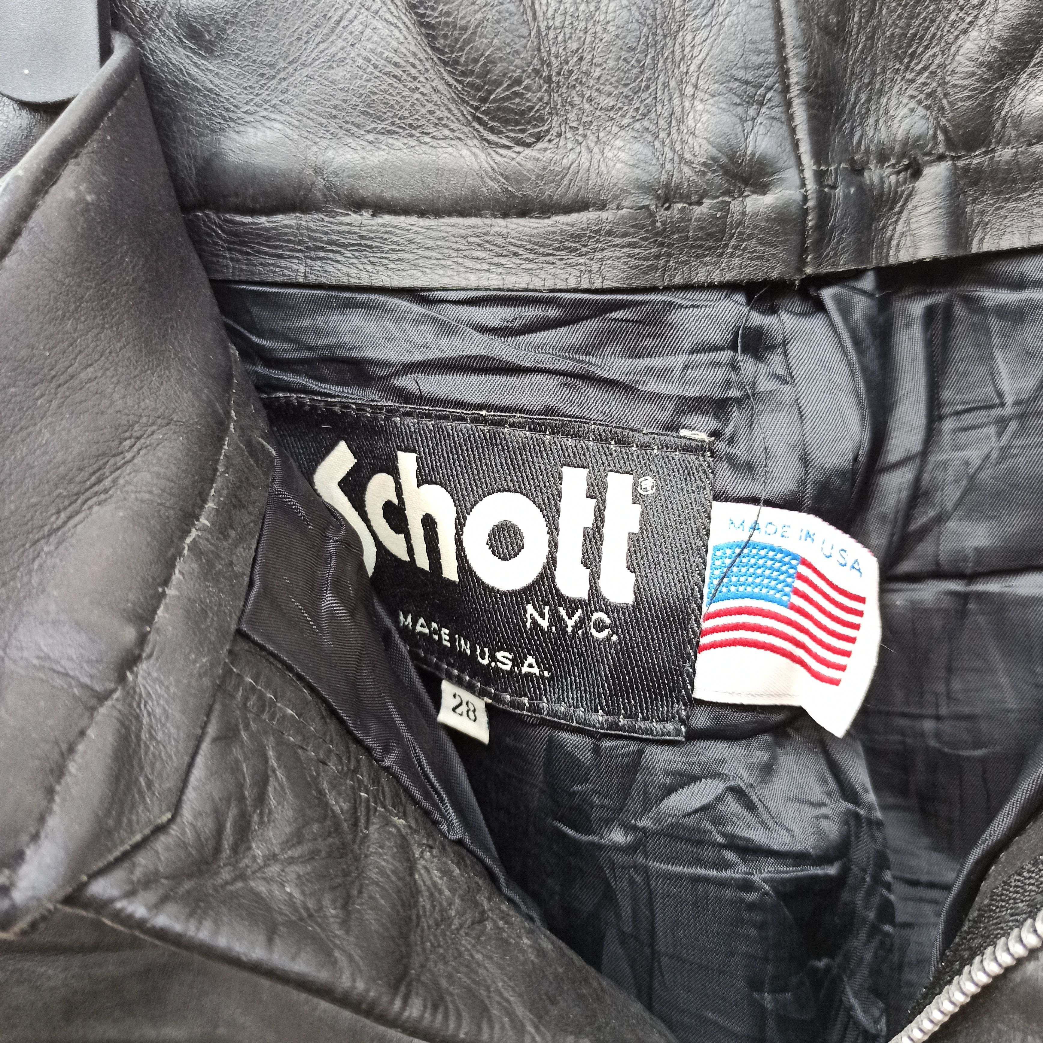 Vintage Vintage Schott N.Y.C Leather Pants Size US 28 / EU 44 - 5 Thumbnail