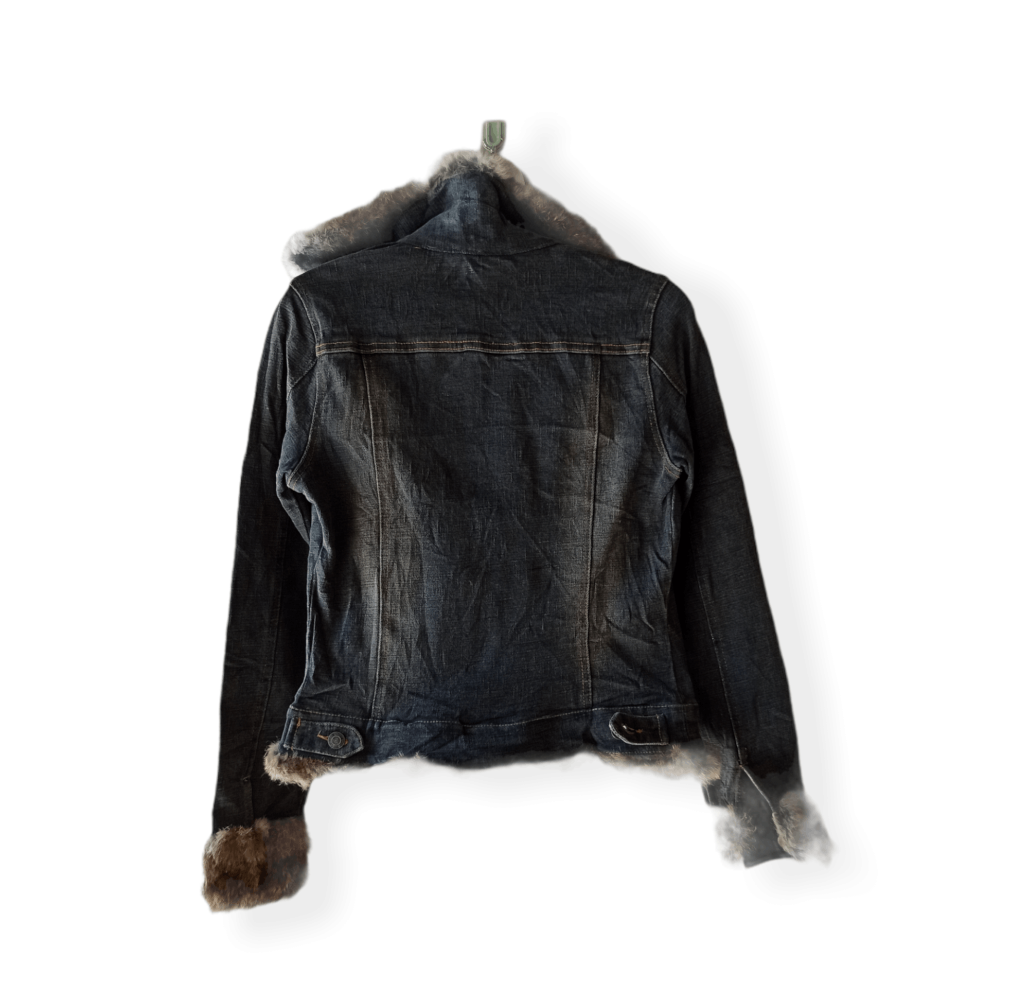 Japanese Brand Slang Denim Jacket With Fur Collar Size M / US 6-8 / IT 42-44 - 4 Thumbnail