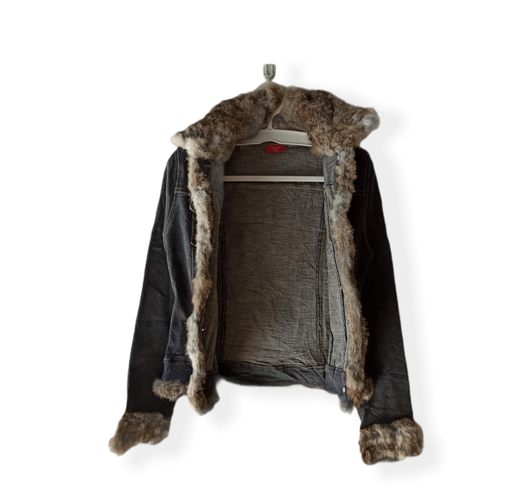 Japanese Brand Slang Denim Jacket With Fur Collar Size M / US 6-8 / IT 42-44 - 3 Thumbnail