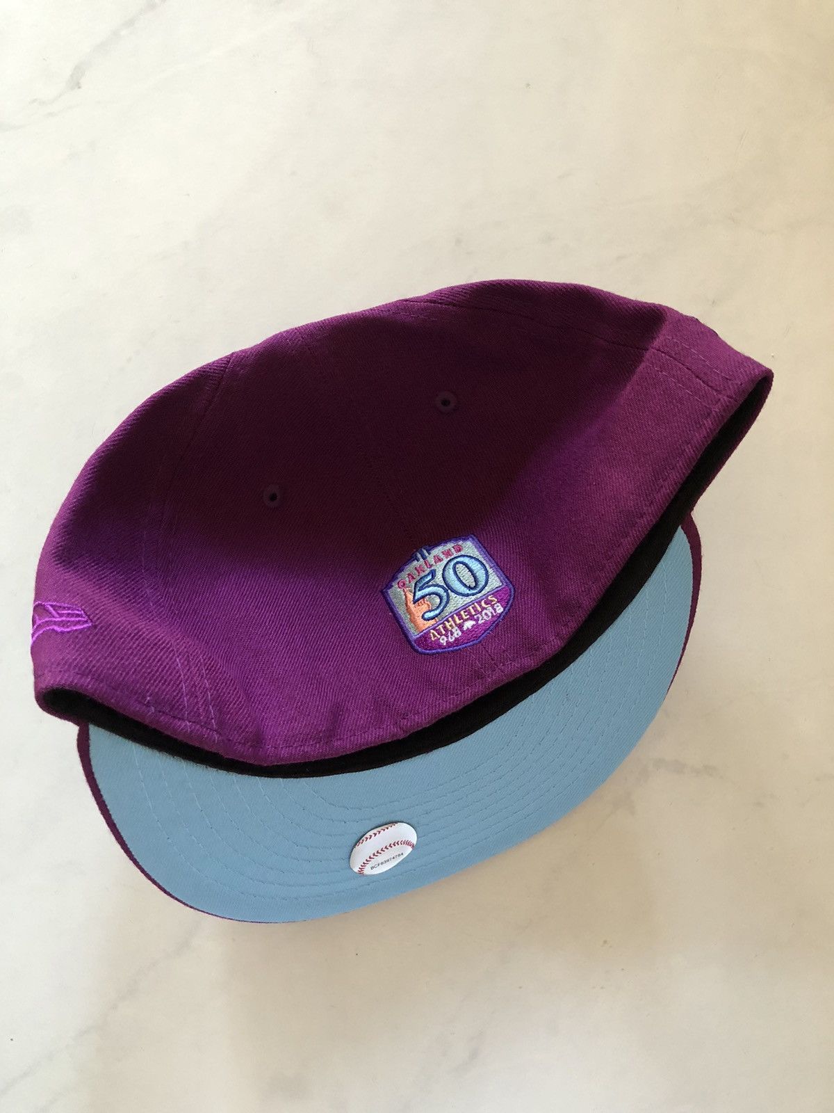 MyFitteds × New Era 7 1/4 Grape soda part 2 Oakland Athletics fitted A’s lean Size ONE SIZE - 5 Thumbnail