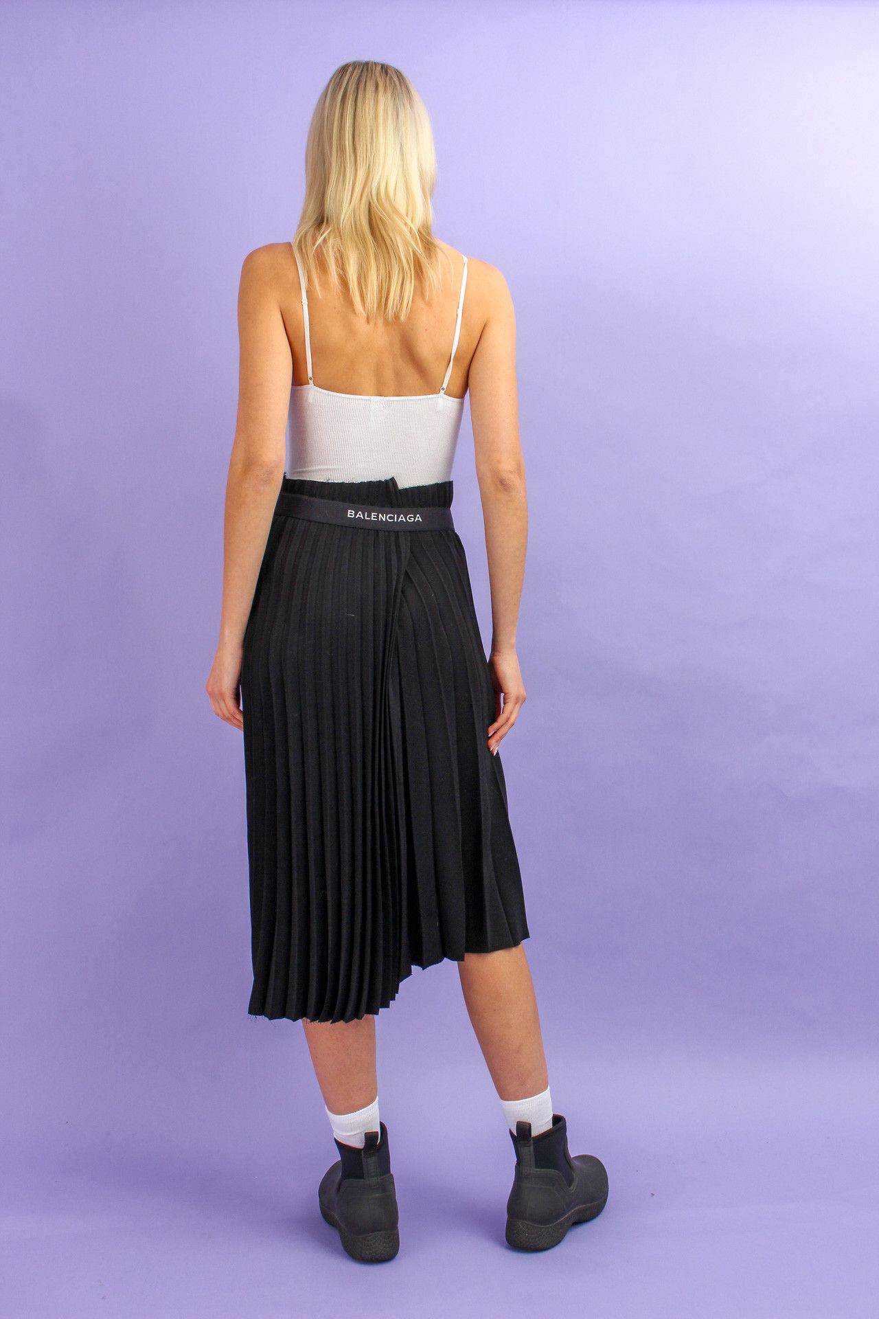 Balenciaga Balenciaga Black Fancy Pleated Skirt Size 38 Size 26" / US 2 / IT 38 - 5 Thumbnail
