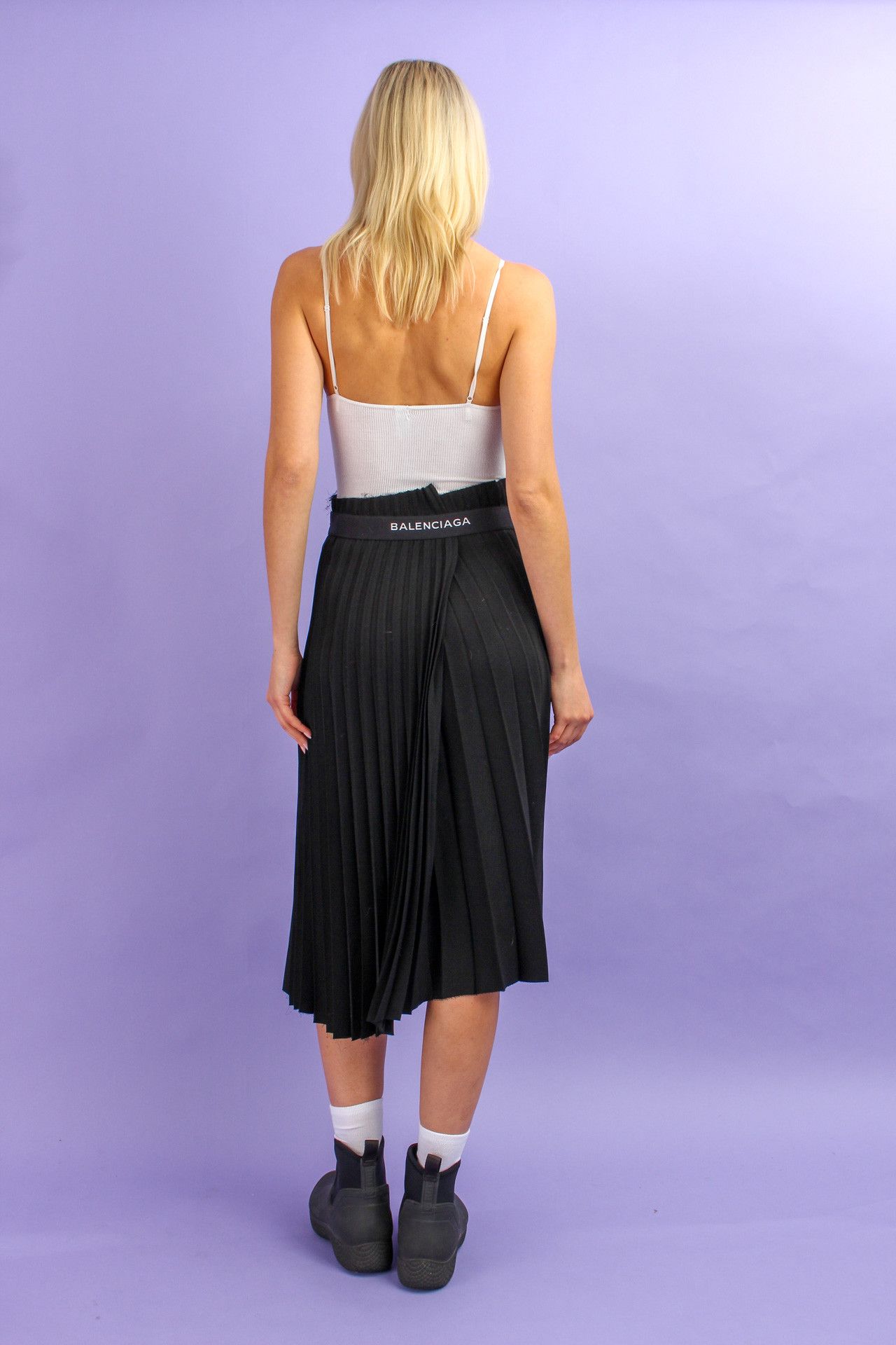 Balenciaga Balenciaga Black Fancy Pleated Skirt Size 38 Size 26" / US 2 / IT 38 - 1 Thumbnail