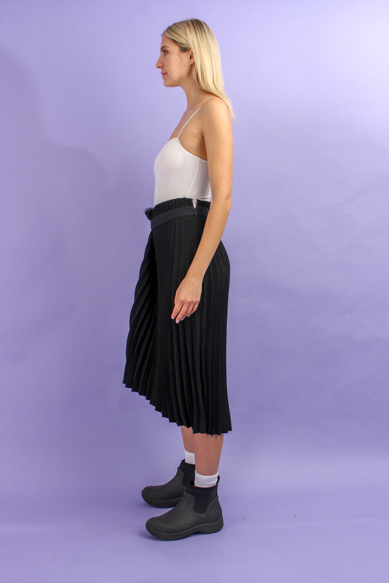Balenciaga Balenciaga Black Fancy Pleated Skirt Size 38 Size 26" / US 2 / IT 38 - 4 Thumbnail