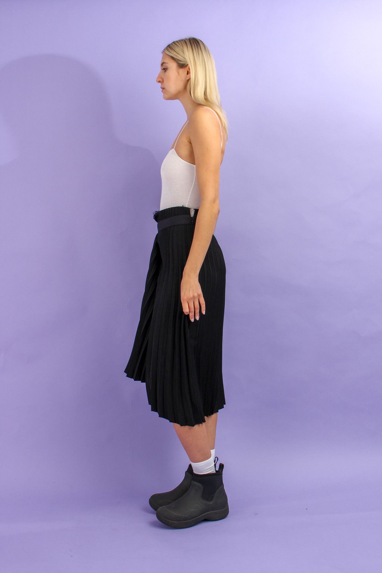 Balenciaga Balenciaga Black Fancy Pleated Skirt Size 38 Size 26" / US 2 / IT 38 - 3 Thumbnail
