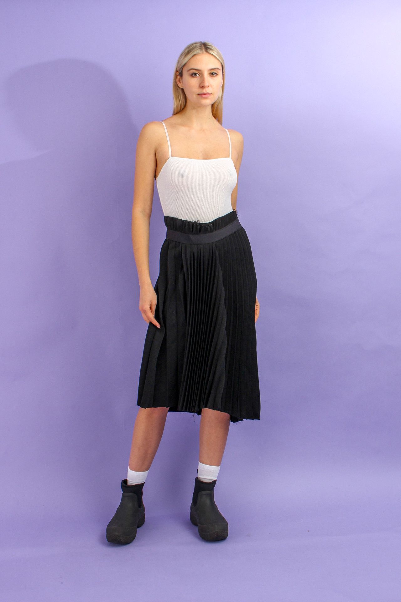 Balenciaga Balenciaga Black Fancy Pleated Skirt Size 38 Size 26" / US 2 / IT 38 - 2 Thumbnail