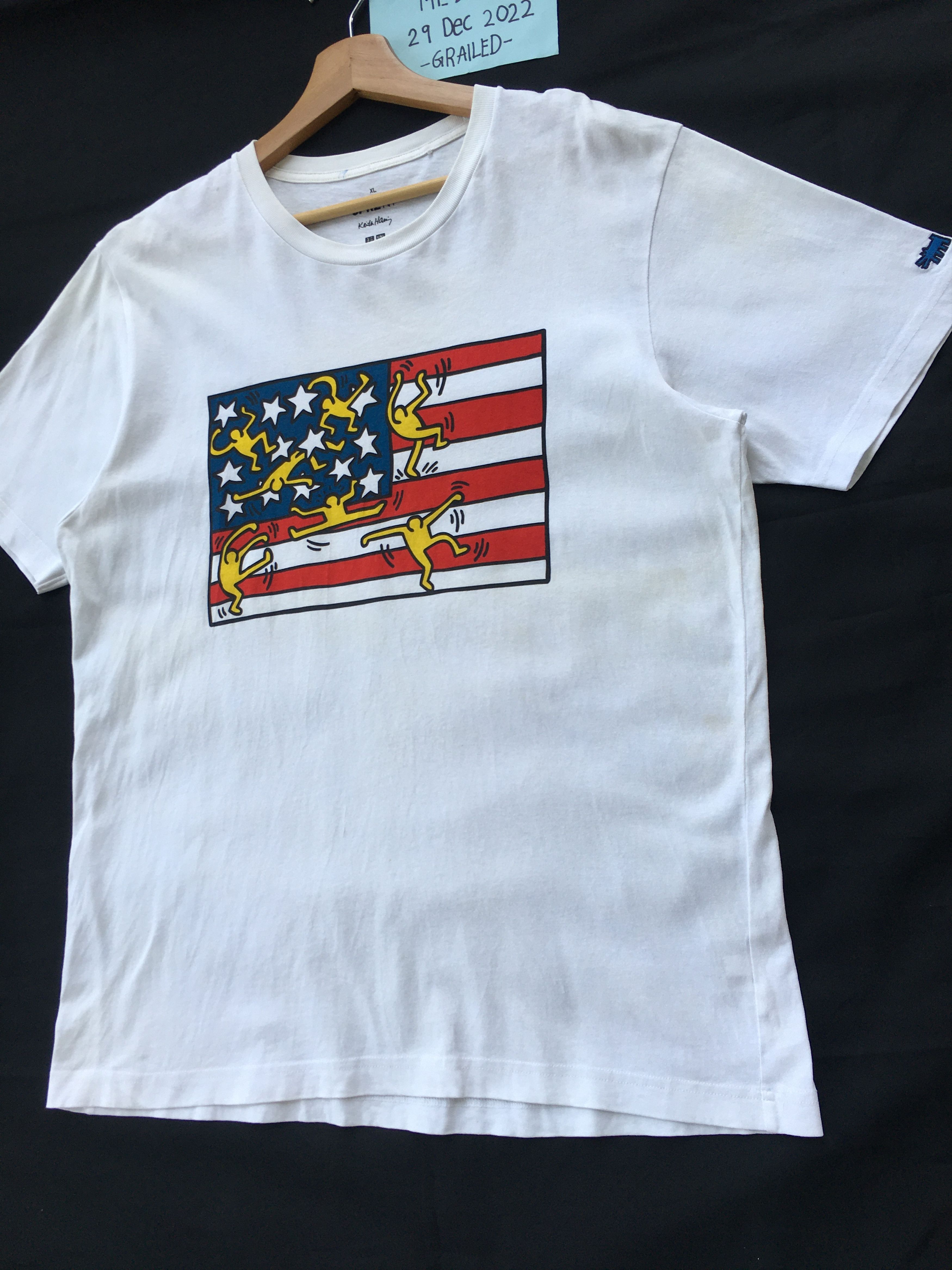 Keith Haring RARE!! Keith Haring x Uniqlo American flag T-shirt Size US L / EU 52-54 / 3 - 3 Thumbnail