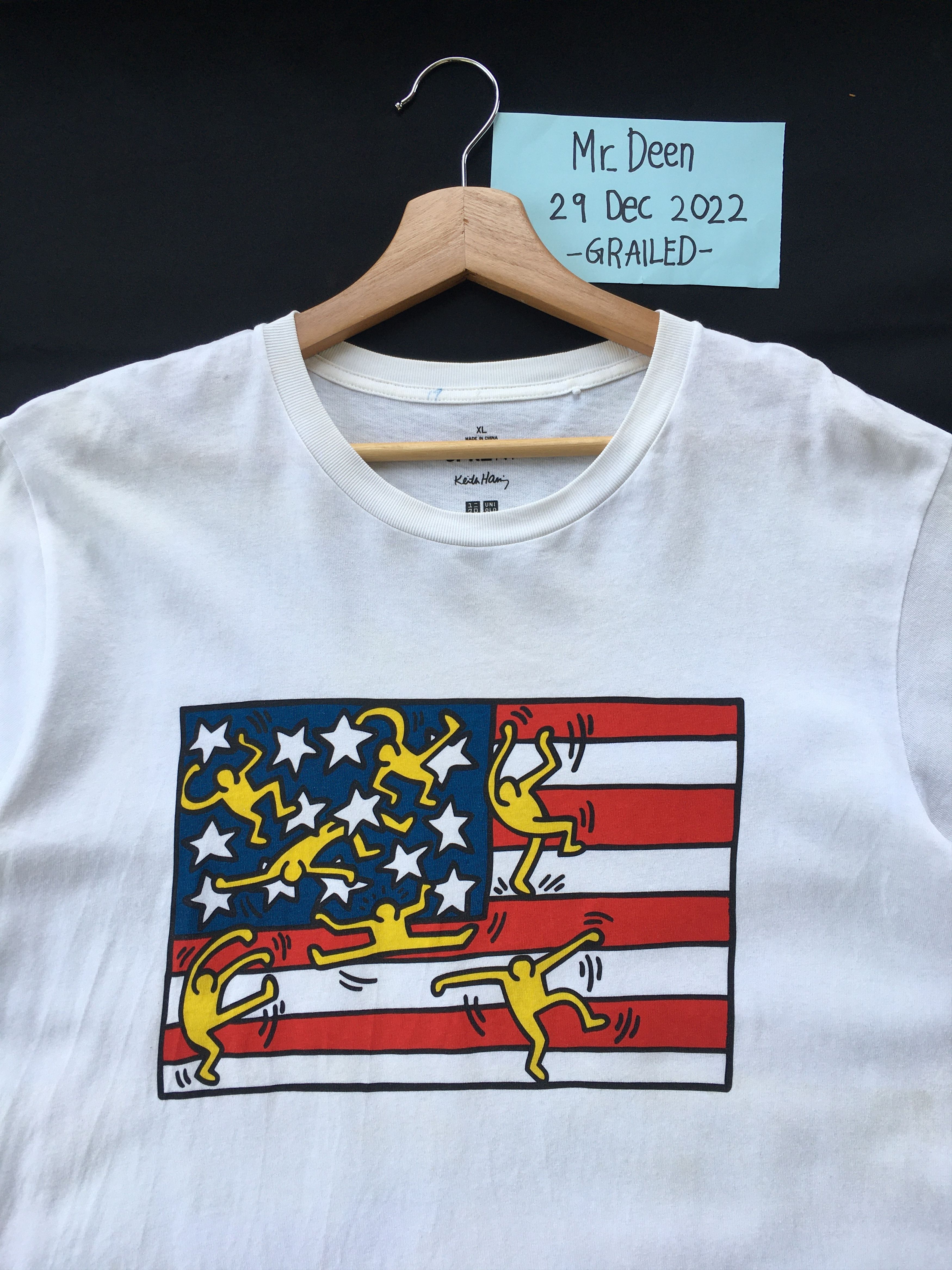 Keith Haring RARE!! Keith Haring x Uniqlo American flag T-shirt Size US L / EU 52-54 / 3 - 4 Thumbnail