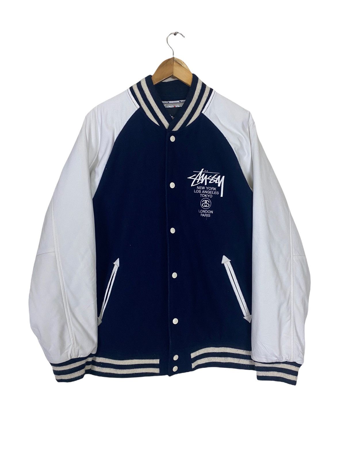 Stussy Final Drop🔥Stussy Tour Worldwide Varsity Jacket | Grailed