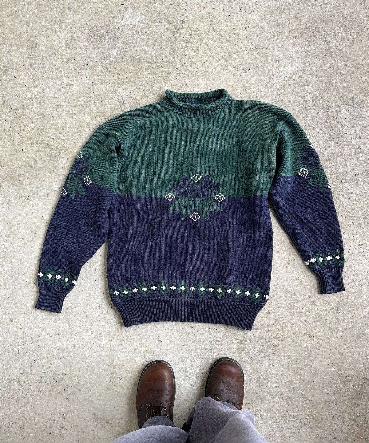 Gap × Vintage Vintage Gap Fair Isle Knit Sweater Size US L / EU 52-54 / 3 - 1 Thumbnail