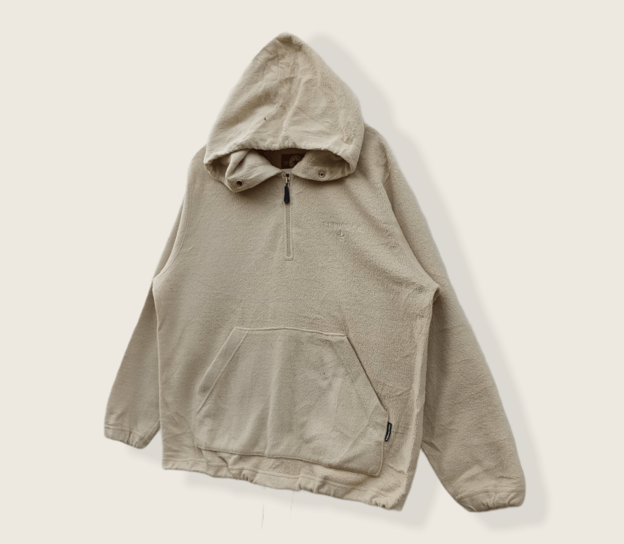 Converse × Vintage Vintage Converse Half Zipper Fleece Hoodie Size US M / EU 48-50 / 2 - 2 Thumbnail