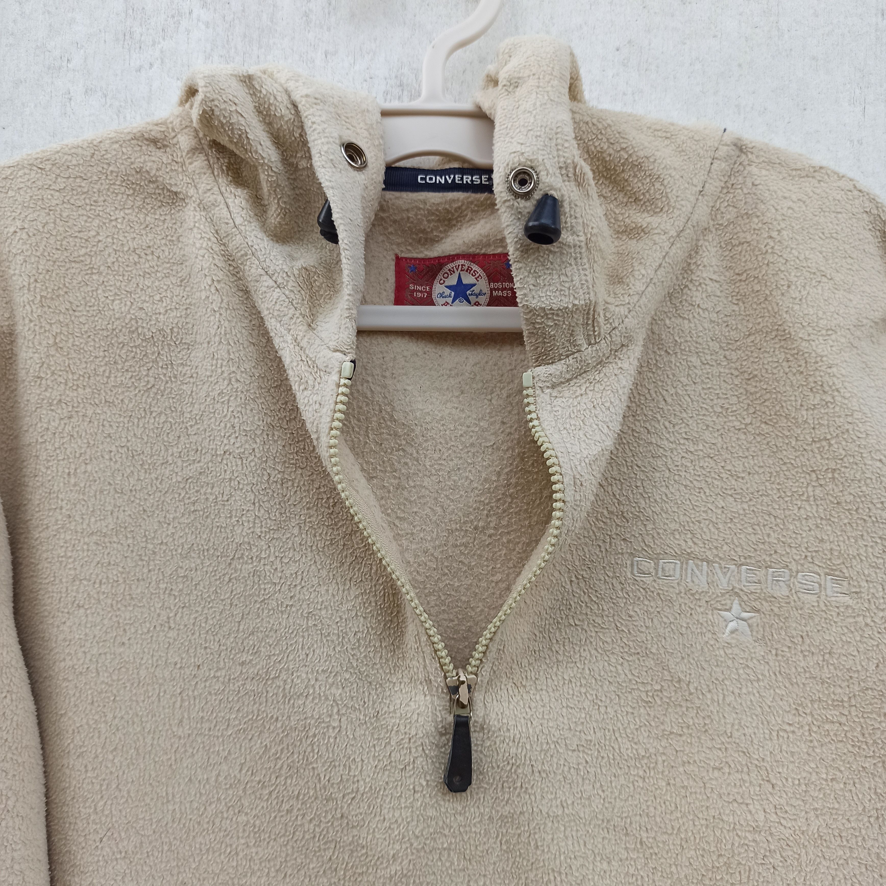Converse × Vintage Vintage Converse Half Zipper Fleece Hoodie Size US M / EU 48-50 / 2 - 5 Thumbnail
