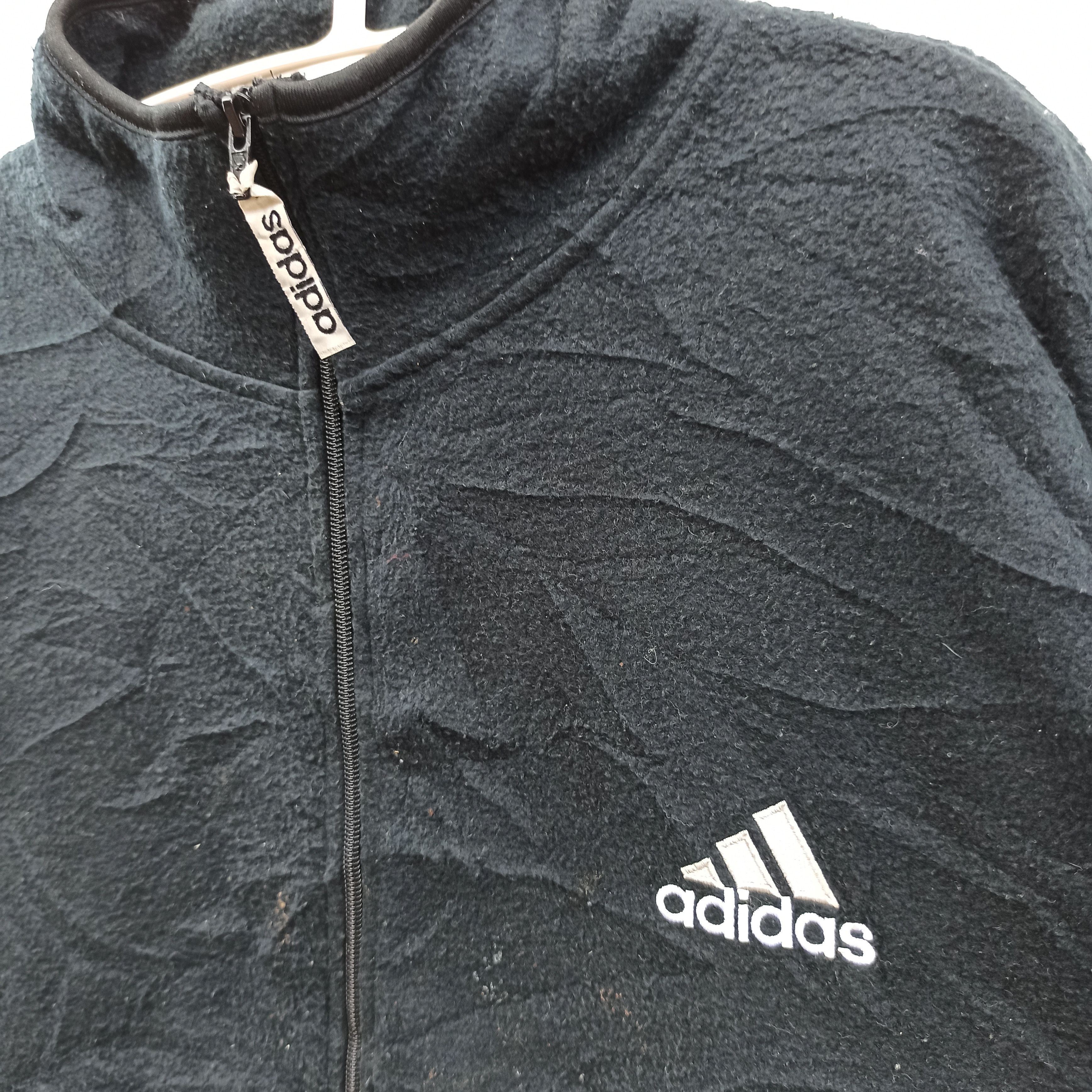 Adidas × Vintage Vintage Adidas Equipment Fleece Zipper Sweatshirt Size US XL / EU 56 / 4 - 4 Thumbnail