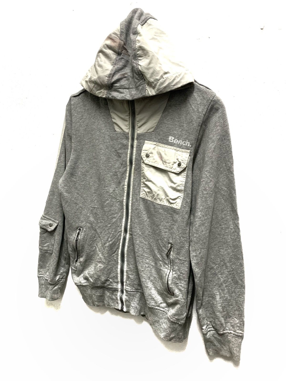 Bench Vintage 90s Grey Zipper Hoodie By Bench!! Size US M / EU 48-50 / 2 - 1 Thumbnail