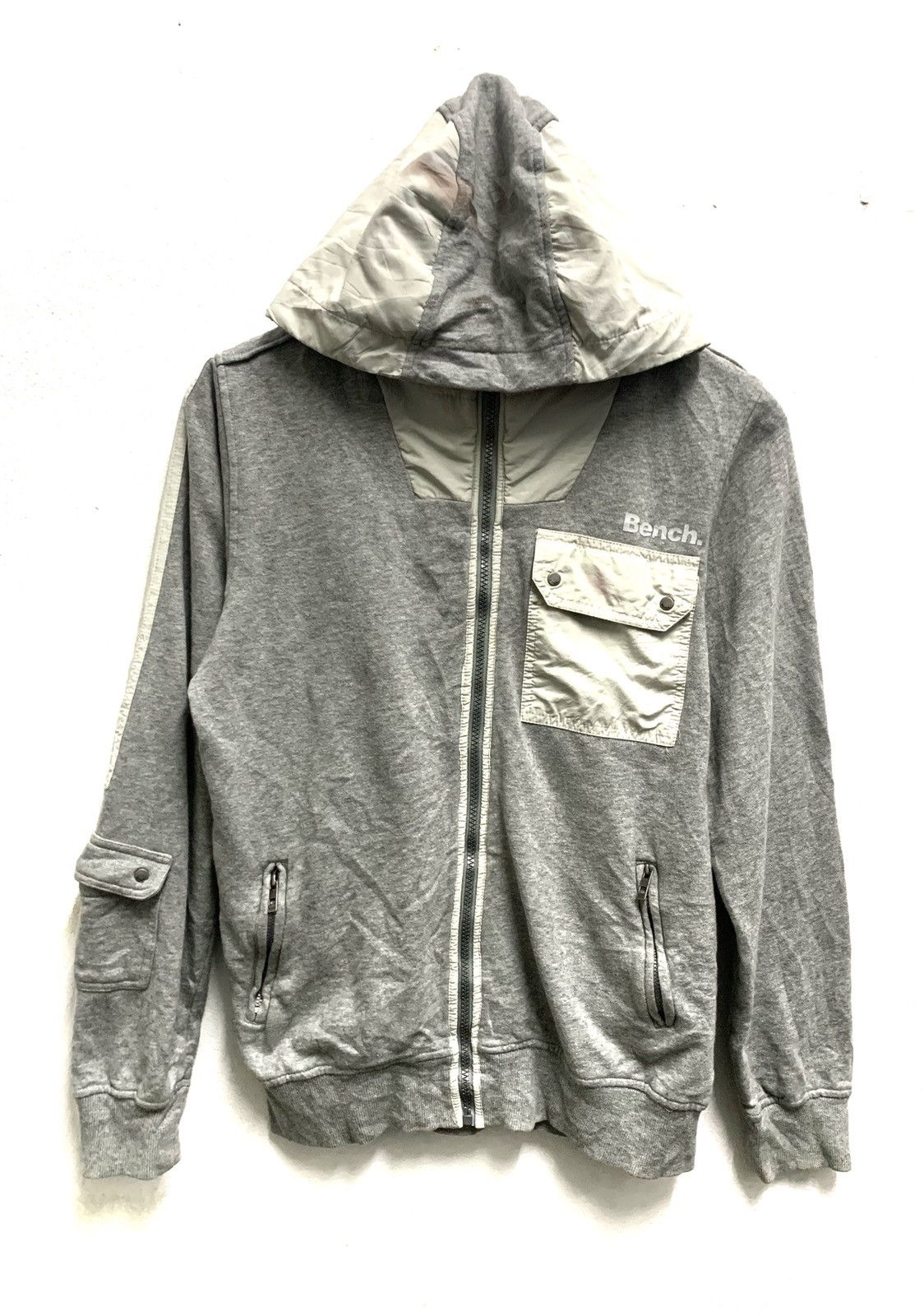 Bench Vintage 90s Grey Zipper Hoodie By Bench!! Size US M / EU 48-50 / 2 - 2 Thumbnail