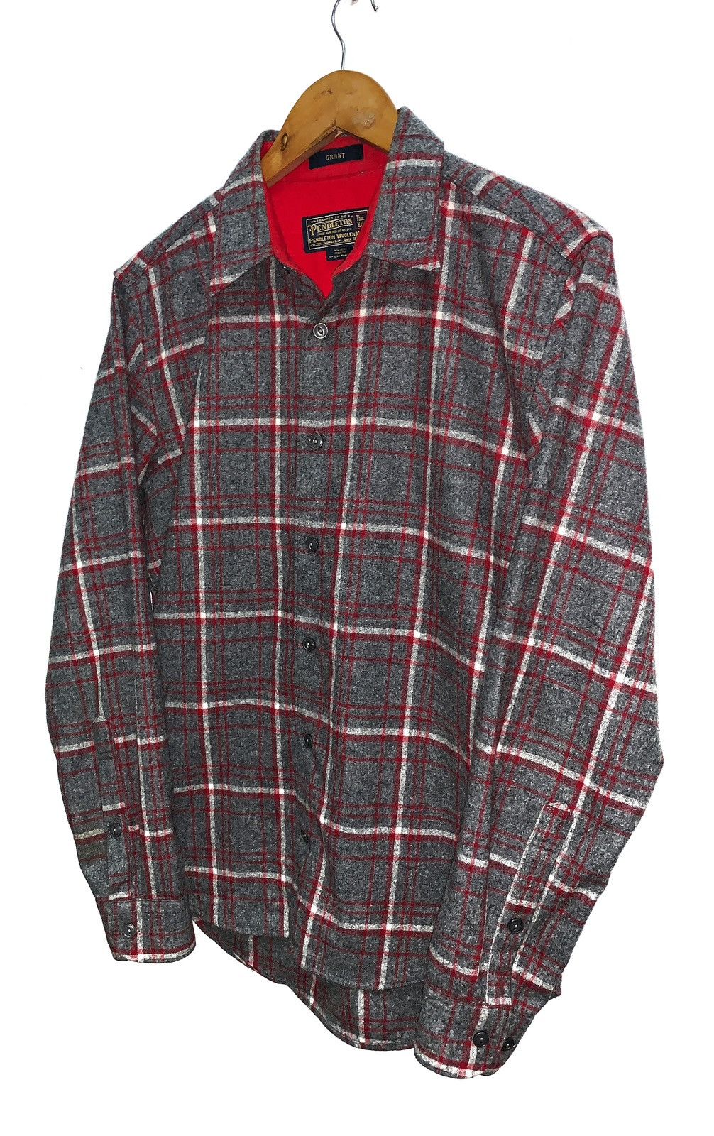 Vintage Wool Flannel Checkered Grey.