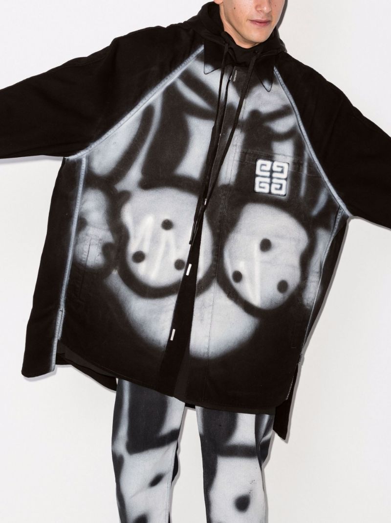 Givenchy x Chito Black Graffiti Rottweiler Overshirt Size US XS / EU 42 / 0 - 7 Thumbnail