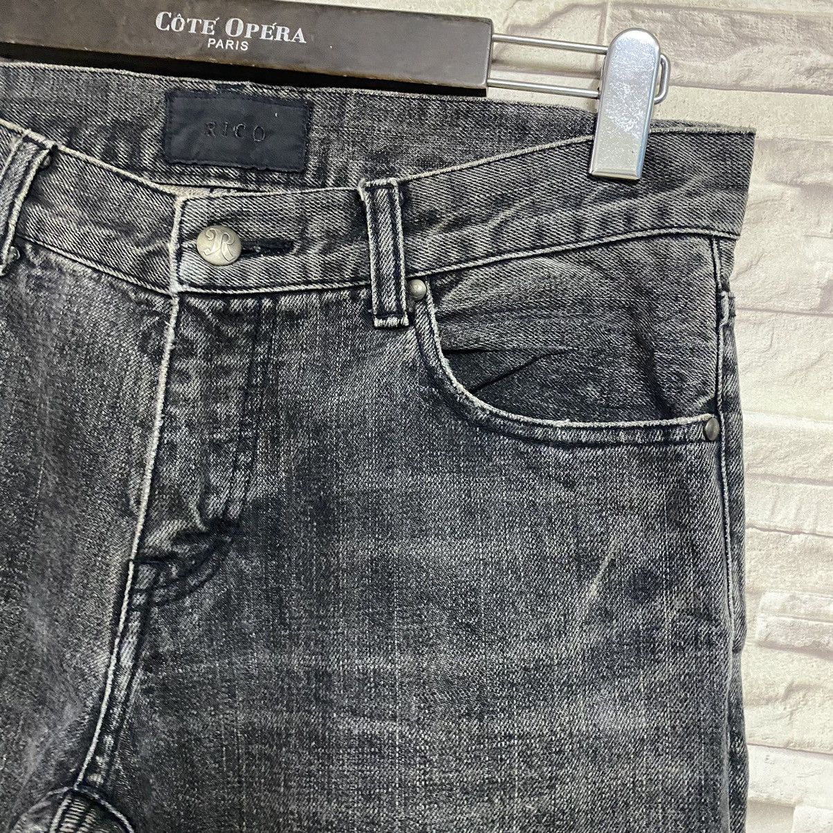 Japanese Brand RICO Black Denim Slim-Fit Jeans Hedi Slimane Size US 31 - 6 Thumbnail