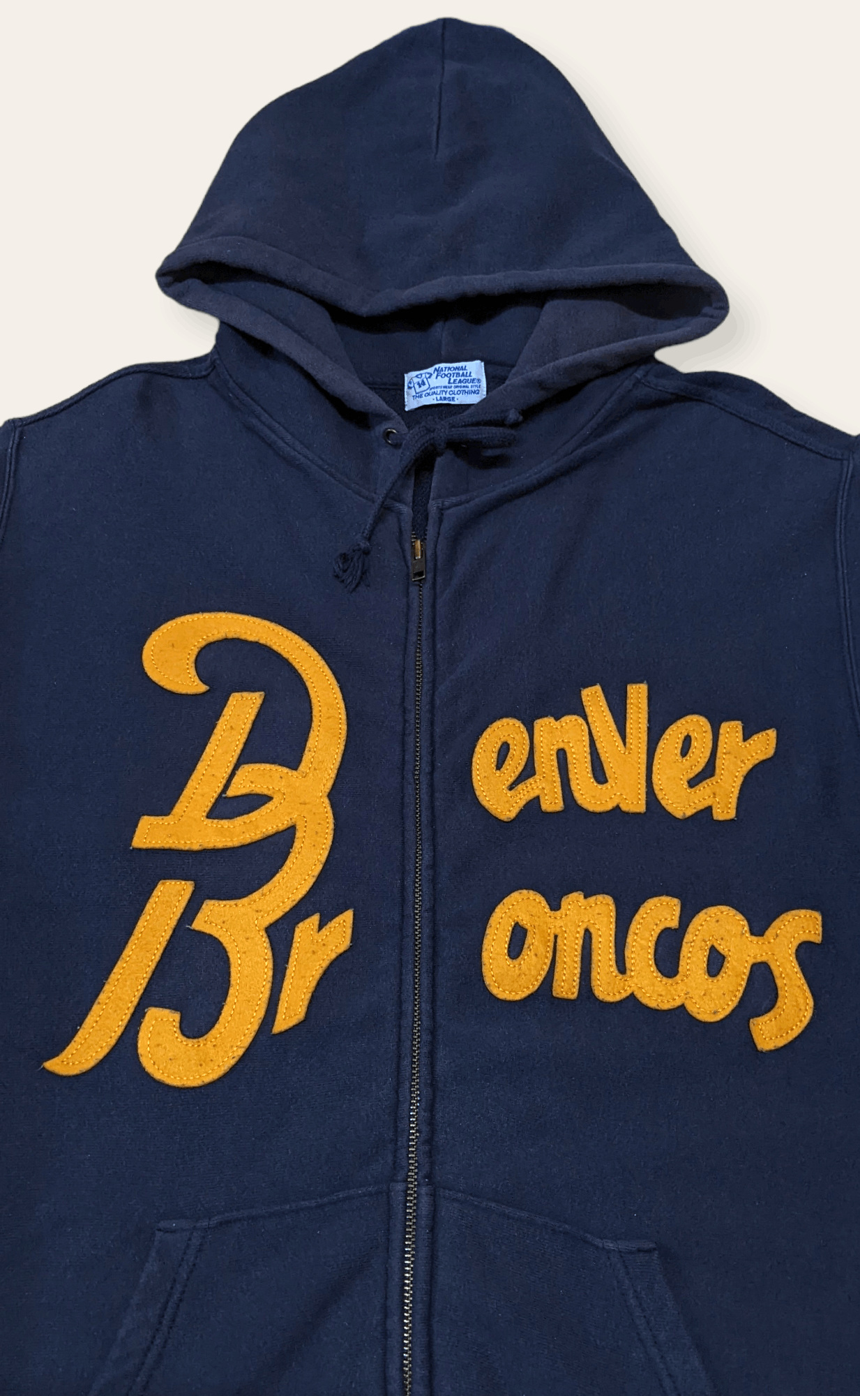 NHL × Vintage Vintage 90s Denver Broncos NFL Zipped Hoodie Size US L / EU 52-54 / 3 - 3 Thumbnail