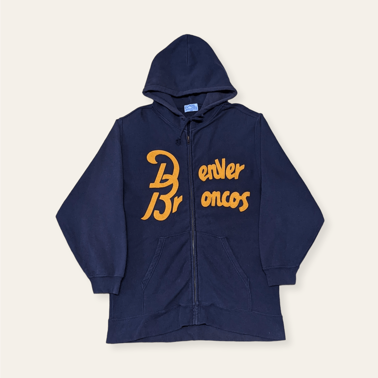 NHL × Vintage Vintage 90s Denver Broncos NFL Zipped Hoodie Size US L / EU 52-54 / 3 - 1 Thumbnail