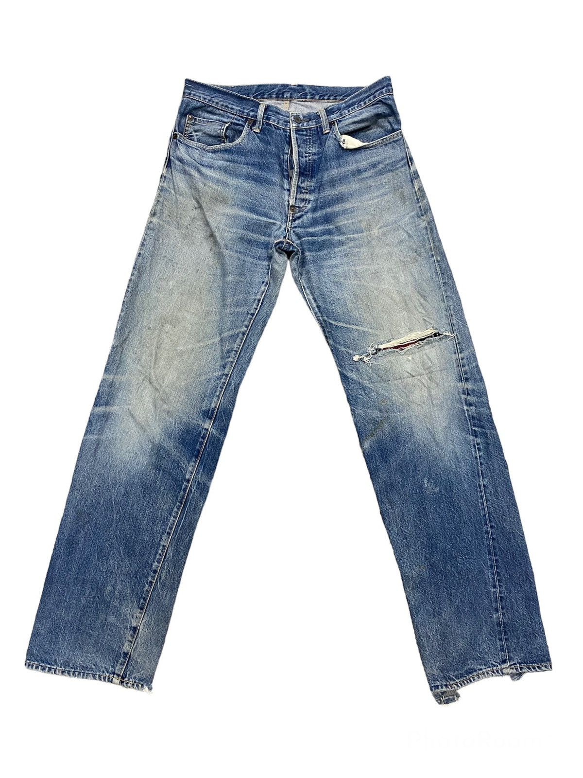 Hysteric Glamour JAPAN BRAND ACOUSTIC DISTRESS DENIM WITH NATURAL FADED Size US 33 - 1 Thumbnail