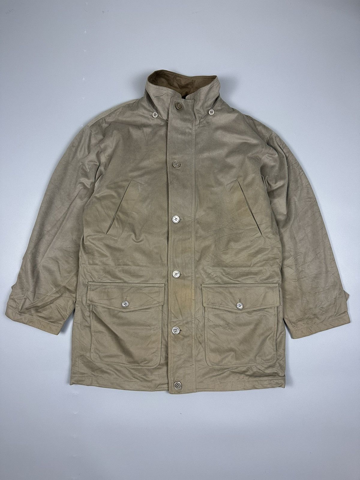 image of Giovanni Valentino x Vintage Gianni Valentino Velvet Parka Jacket in Dark Grey, Men's (Size 2XL)
