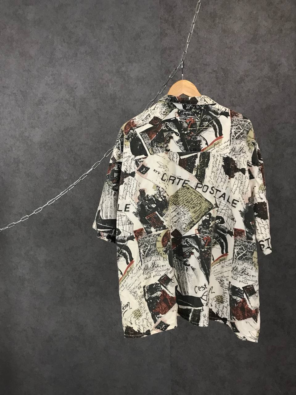 Vintage Crazy vintage art Hawaiian overprinted shirt Size US XL / EU 56 / 4 - 5 Thumbnail