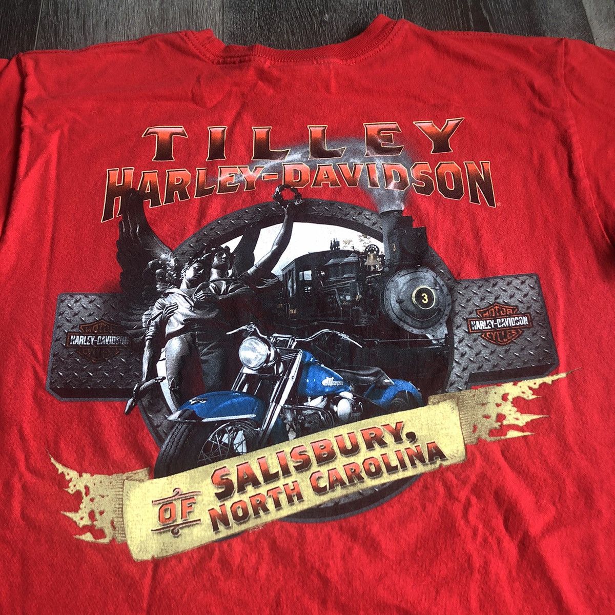 Harley Davidson Vintage 2000s Harley Davidson Tilley Train Graphic Logo Tee Size US M / EU 48-50 / 2 - 1 Thumbnail