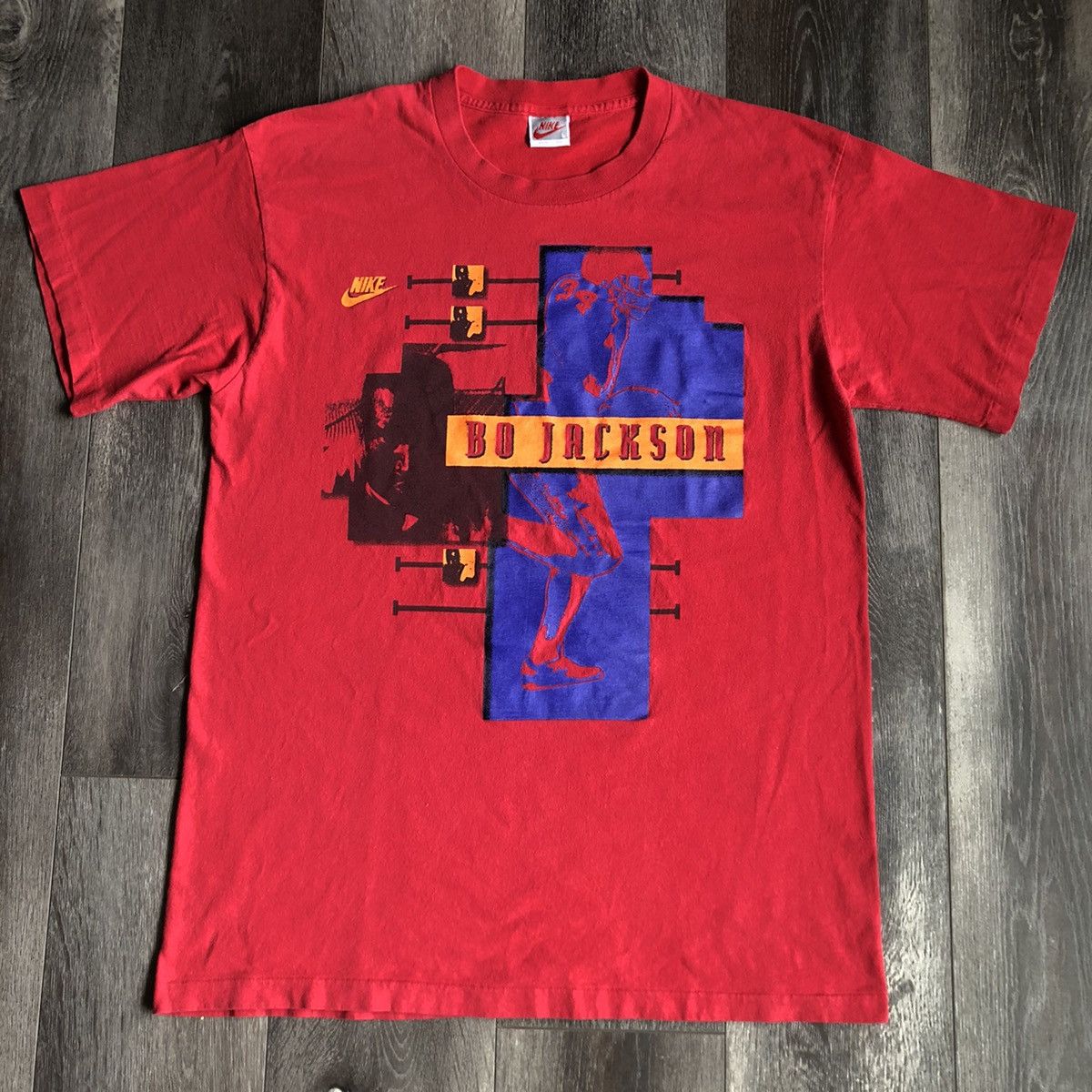 Nike Vintage 1990s Nike Bo Jackson NFL Football Graphic Logo Tee Size US L / EU 52-54 / 3 - 2 Thumbnail