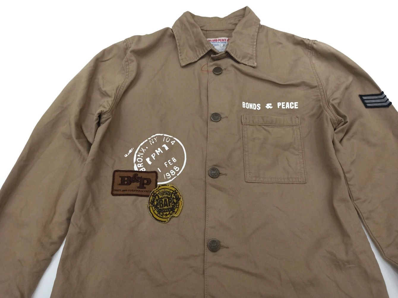 Japanese Brand Vintage Japanese Brand Bonds And Peace Military Style Shirt Size US L / EU 52-54 / 3 - 2 Thumbnail