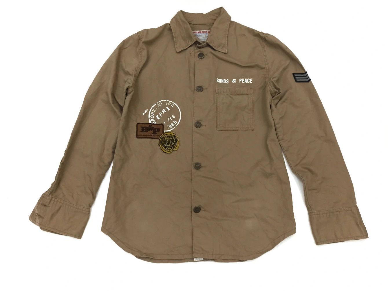 Japanese Brand Vintage Japanese Brand Bonds And Peace Military Style Shirt Size US L / EU 52-54 / 3 - 1 Thumbnail