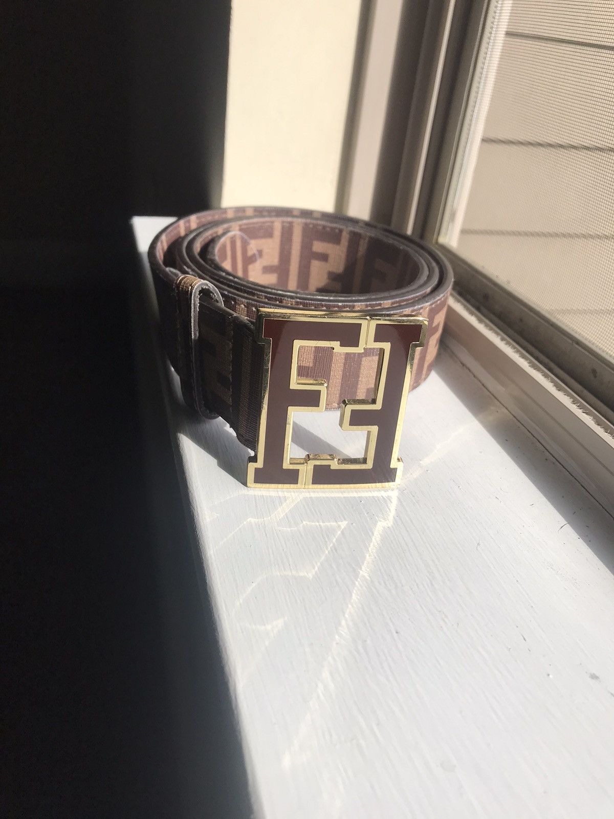 Fendi zucca belt best sale