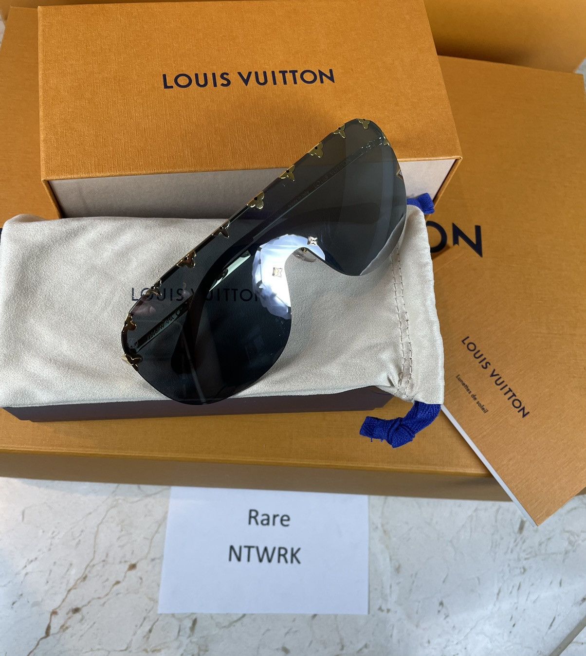 LOUIS VUITTON Purple Rain Sunglasses Z2367W Silver 1261842