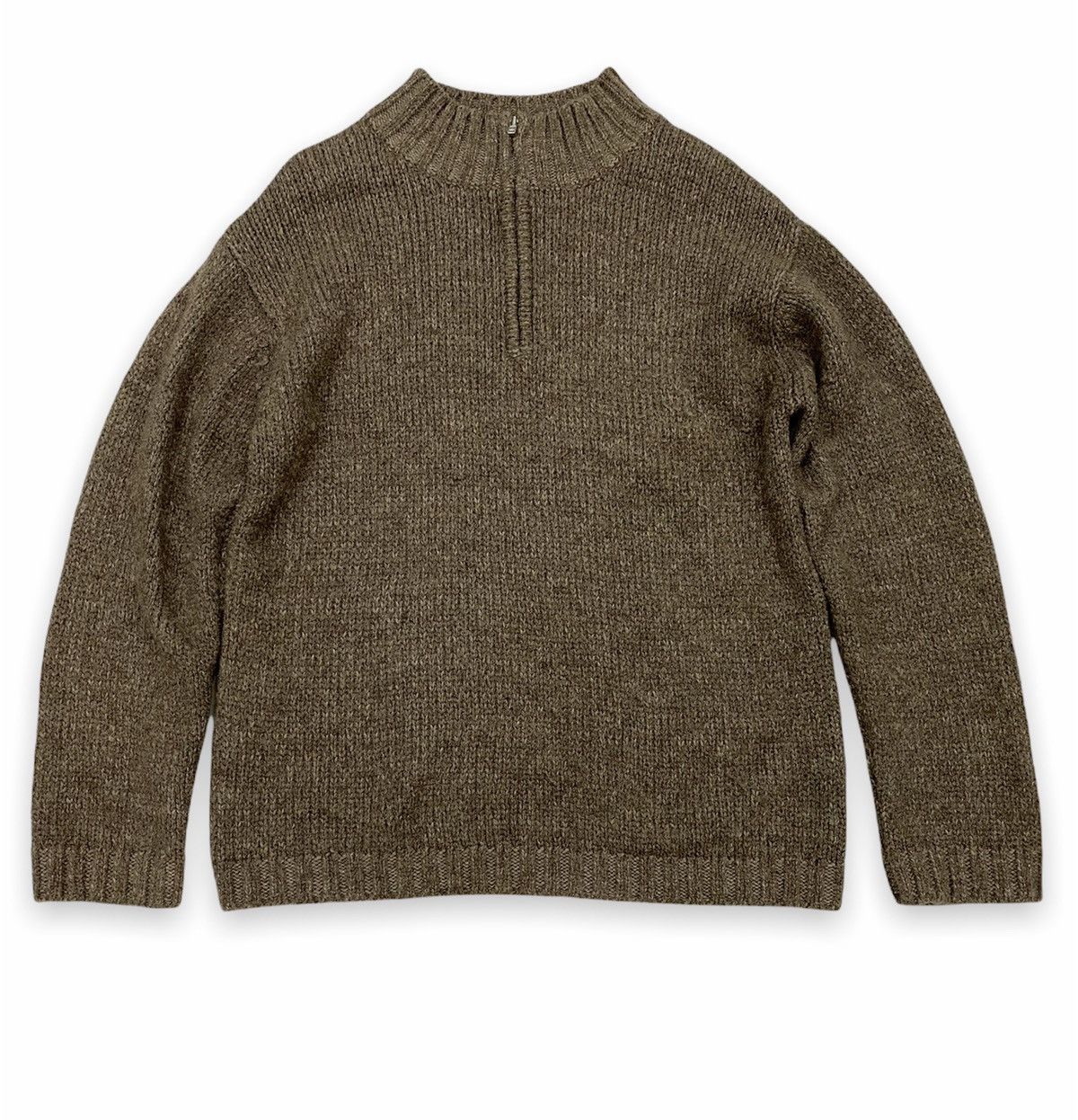 Japanese Brand × Uniqlo Vintage Uniqlo Wool Knitwear Sweater Half Zipper Size US L / EU 52-54 / 3 - 1 Thumbnail