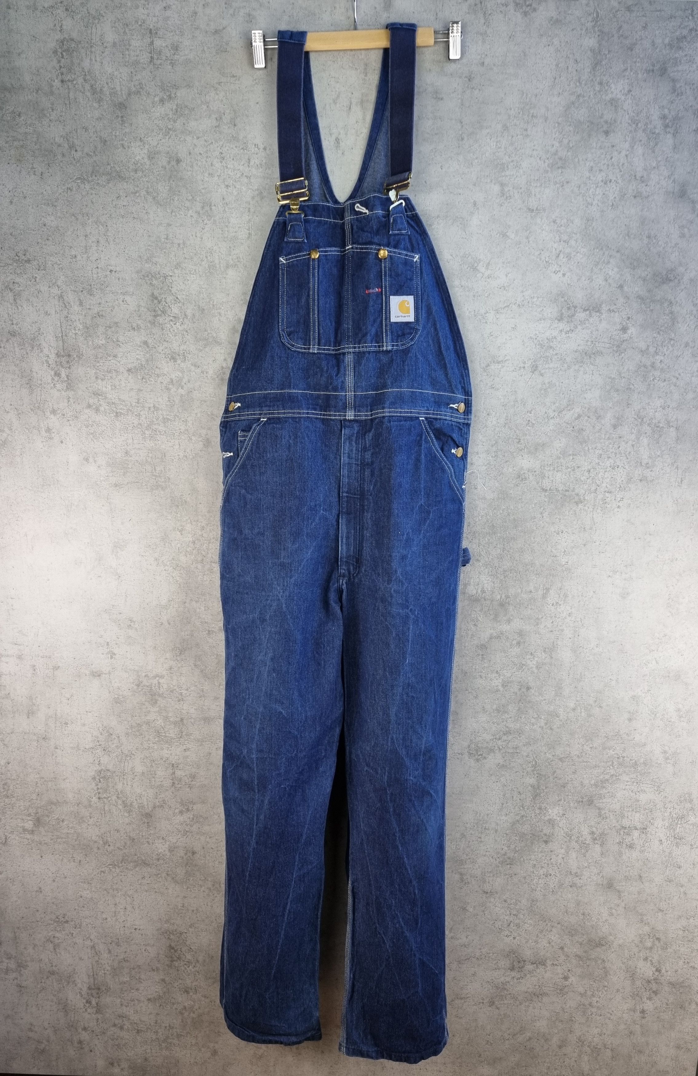 Carhartt × Vintage 💙 Carhartt Carpenter Denim Baggy Jeans Worker Jumpsuit Size US 36 / EU 52 - 1 Thumbnail
