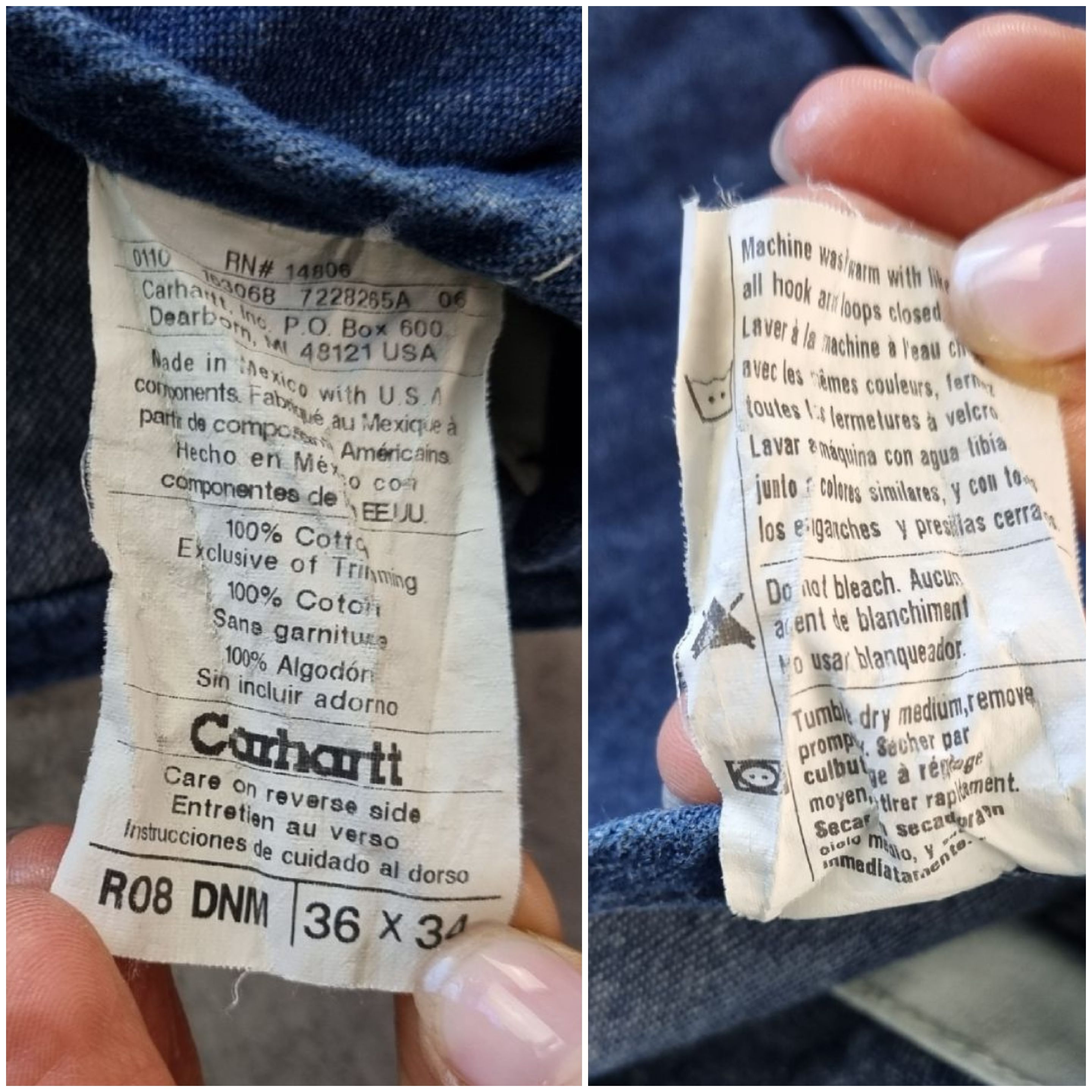 Carhartt × Vintage 💙 Carhartt Carpenter Denim Baggy Jeans Worker Jumpsuit Size US 36 / EU 52 - 13 Thumbnail