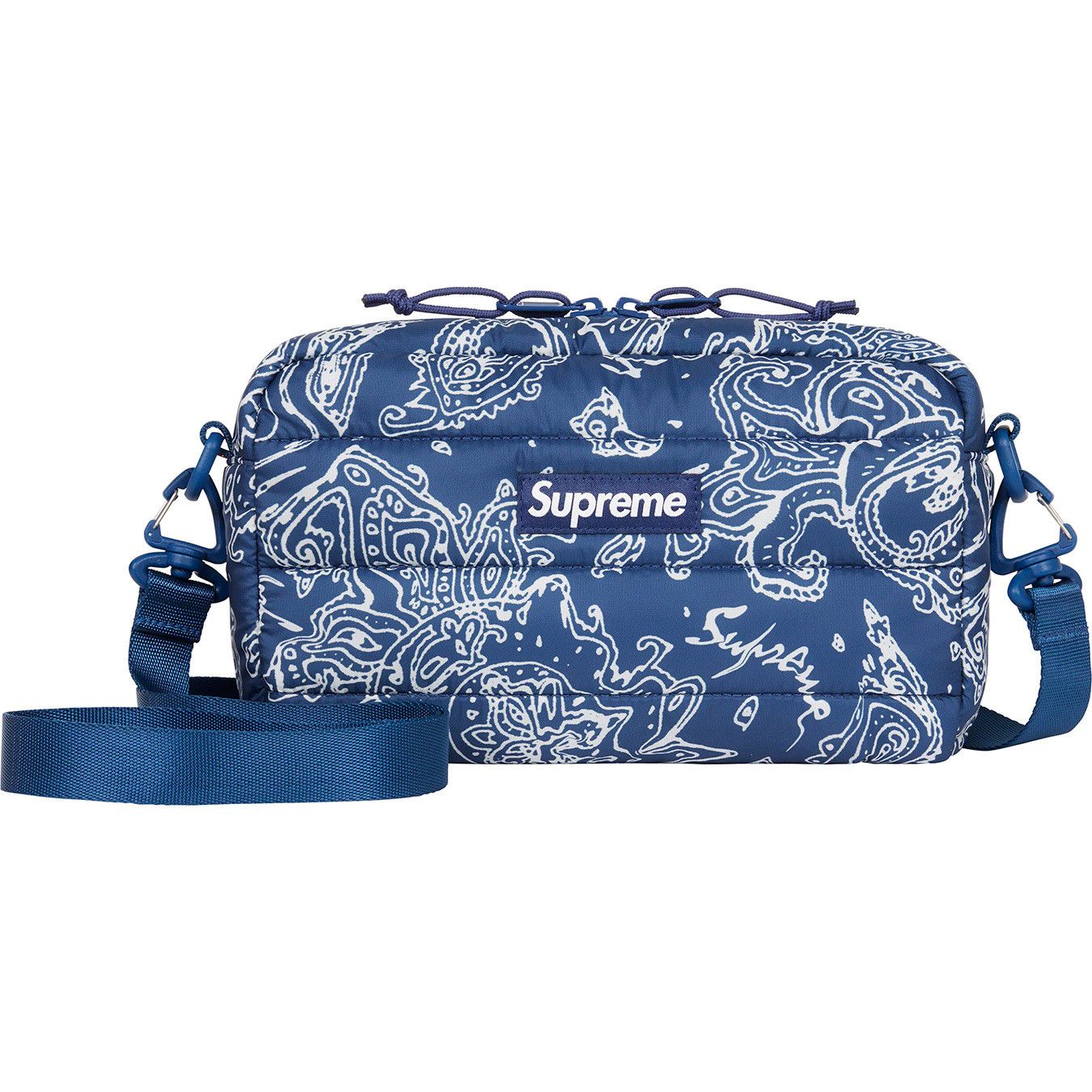 Supreme Puffer Side Bag FW22 Blue Paisley Size ONE SIZE - 9 Thumbnail