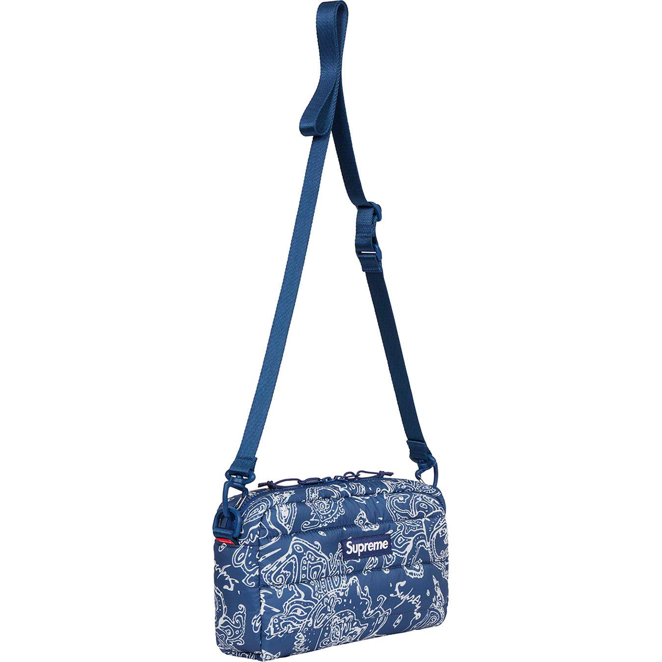 Supreme Puffer Side Bag FW22 Blue Paisley Size ONE SIZE - 1 Thumbnail
