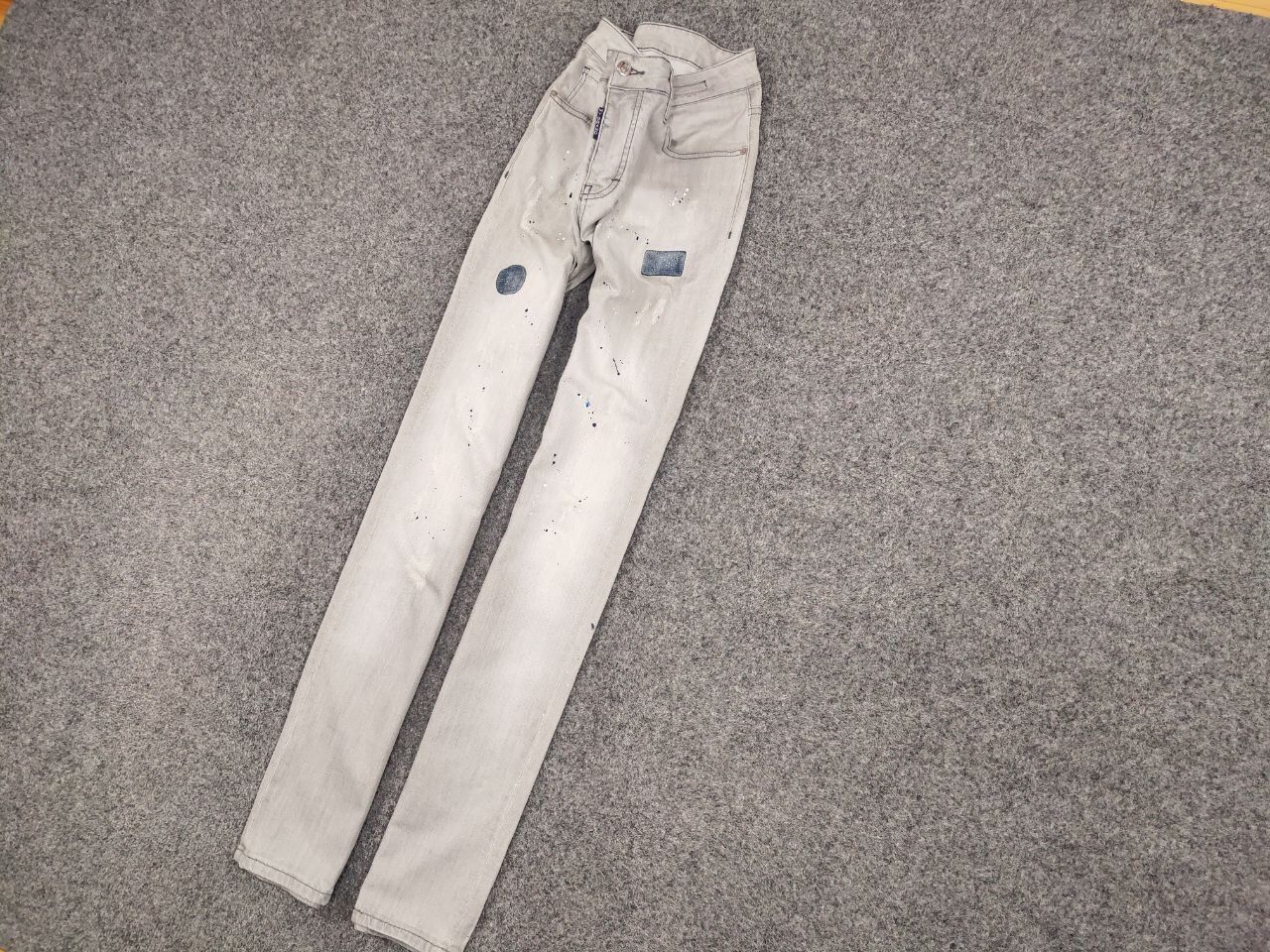 Japanese Brand Designer My Brand Slim Jeans Distressed Paint Gray Denim Size US 33 - 3 Thumbnail