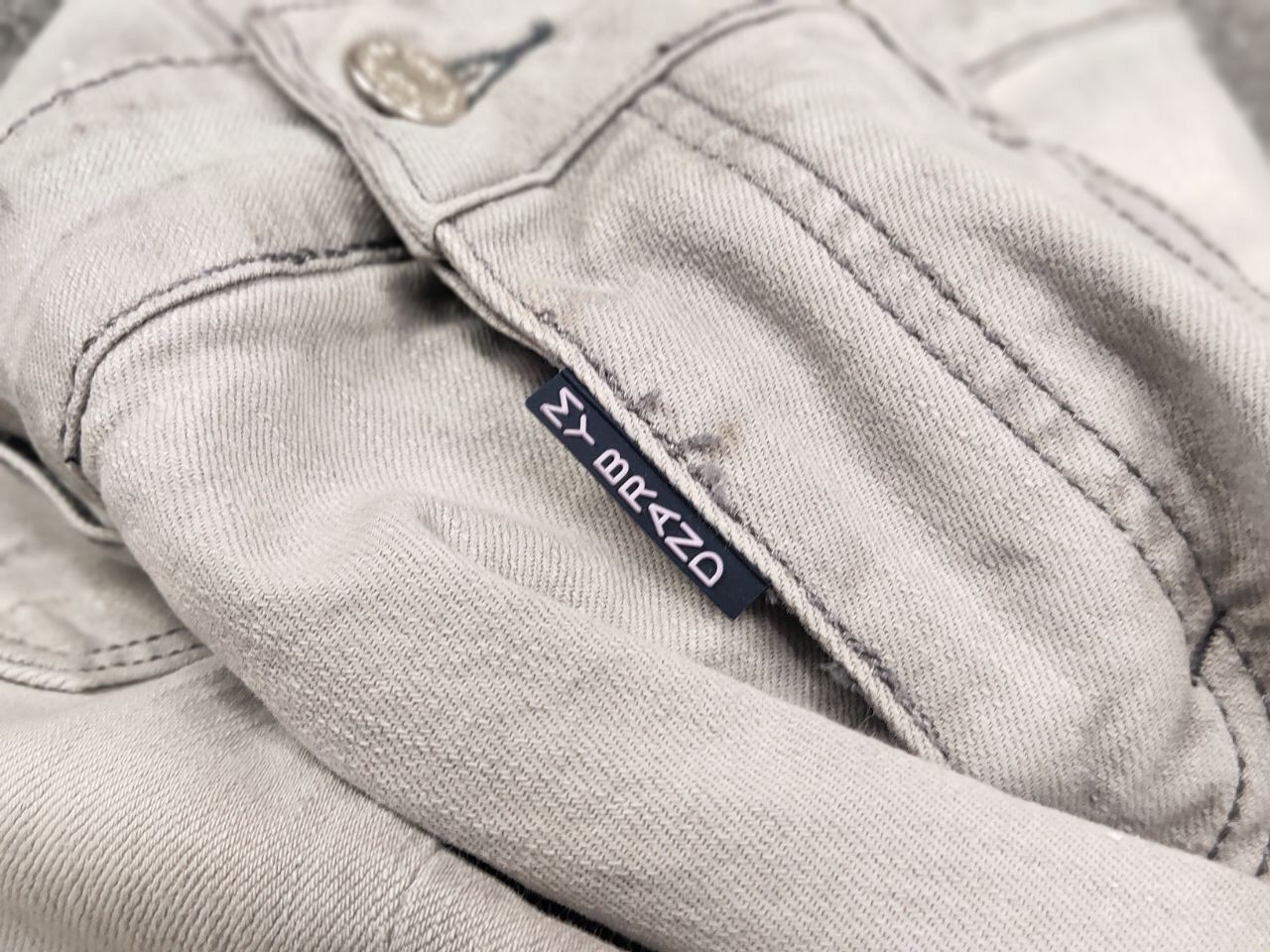 Japanese Brand Designer My Brand Slim Jeans Distressed Paint Gray Denim Size US 33 - 19 Thumbnail