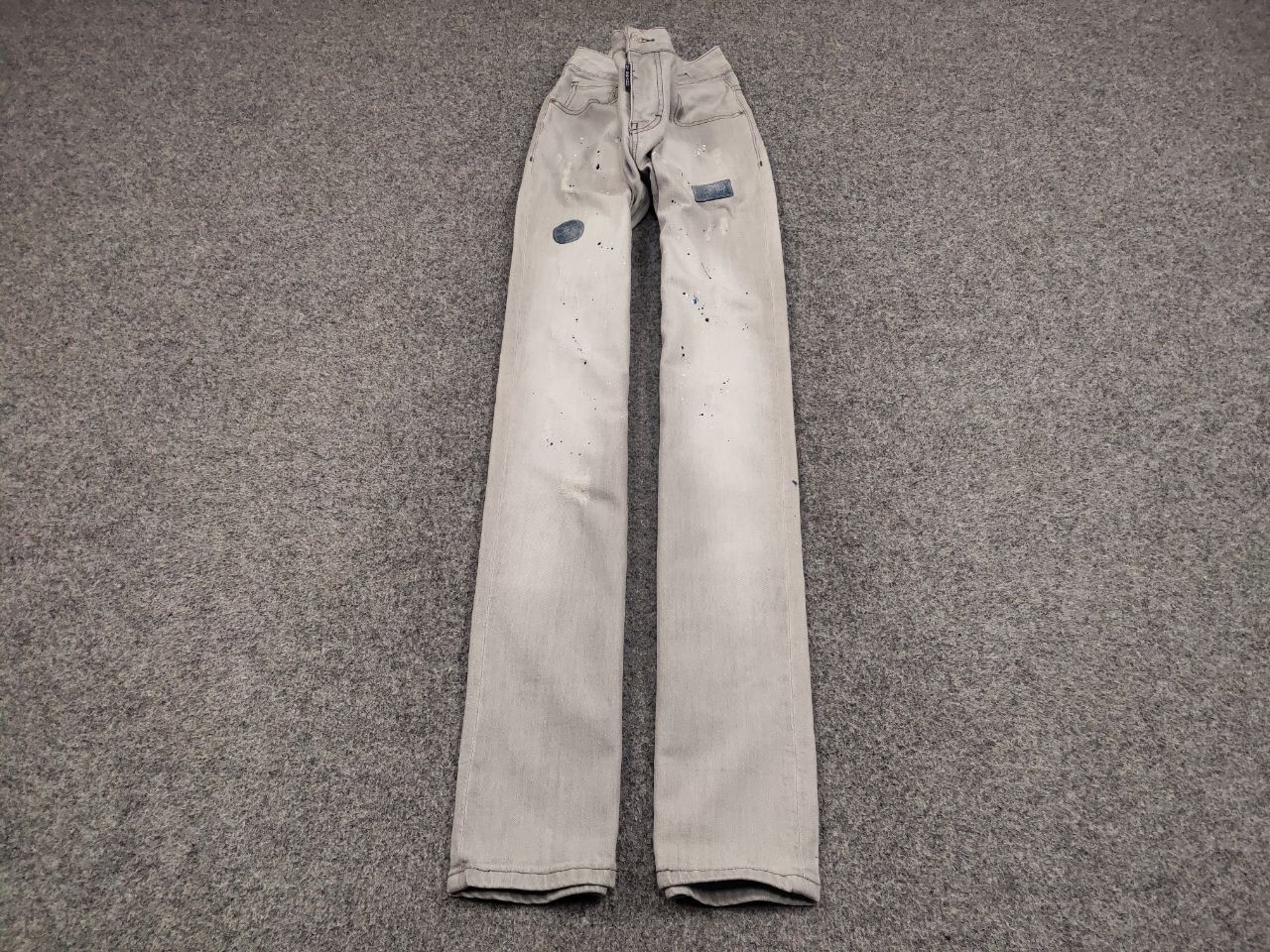 Japanese Brand Designer My Brand Slim Jeans Distressed Paint Gray Denim Size US 33 - 2 Thumbnail