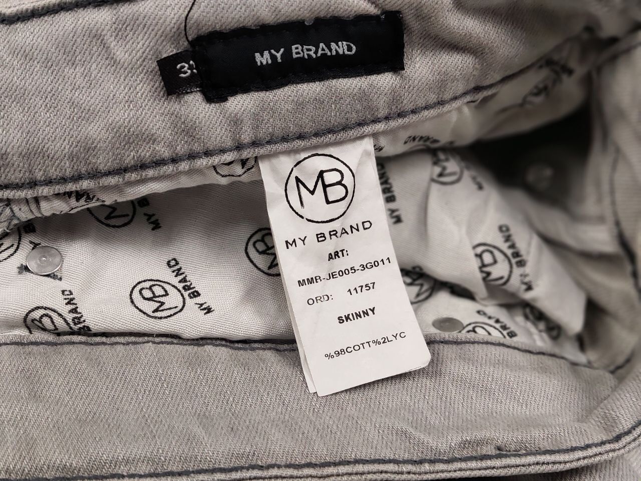 Japanese Brand Designer My Brand Slim Jeans Distressed Paint Gray Denim Size US 33 - 21 Thumbnail