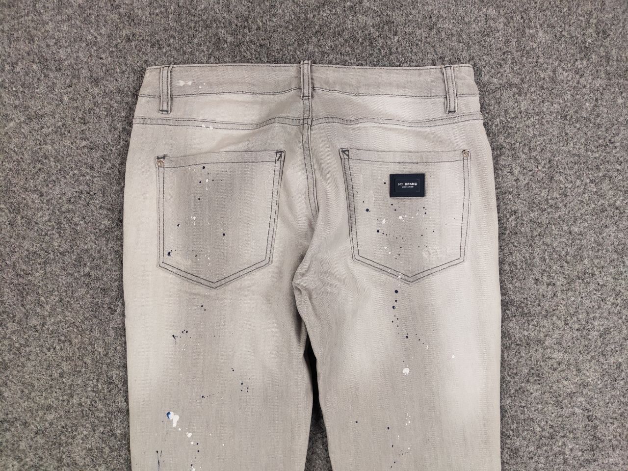 Japanese Brand Designer My Brand Slim Jeans Distressed Paint Gray Denim Size US 33 - 15 Thumbnail