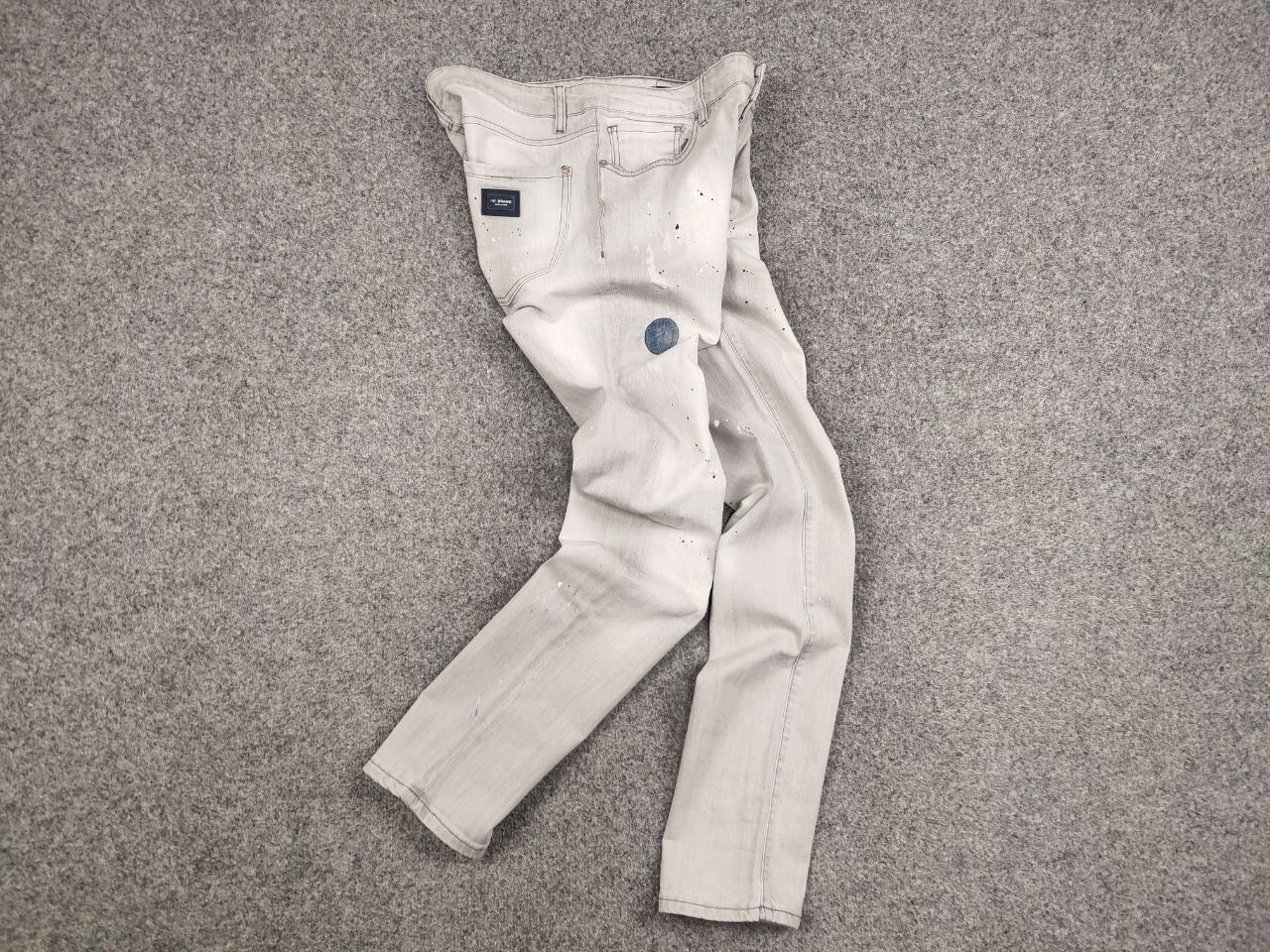 Japanese Brand Designer My Brand Slim Jeans Distressed Paint Gray Denim Size US 33 - 16 Thumbnail