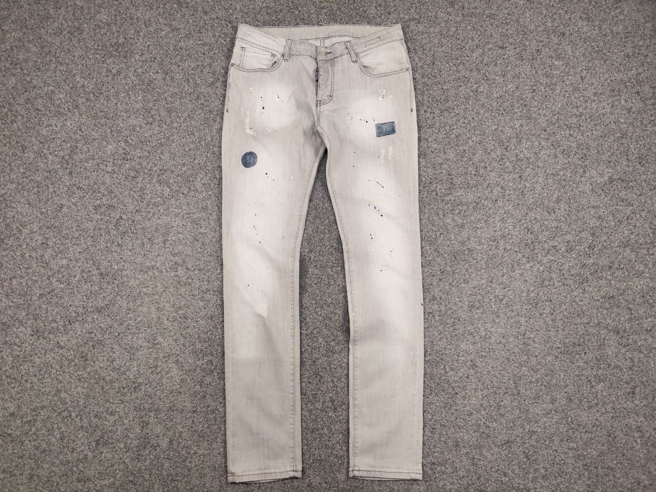 Japanese Brand Designer My Brand Slim Jeans Distressed Paint Gray Denim Size US 33 - 13 Thumbnail