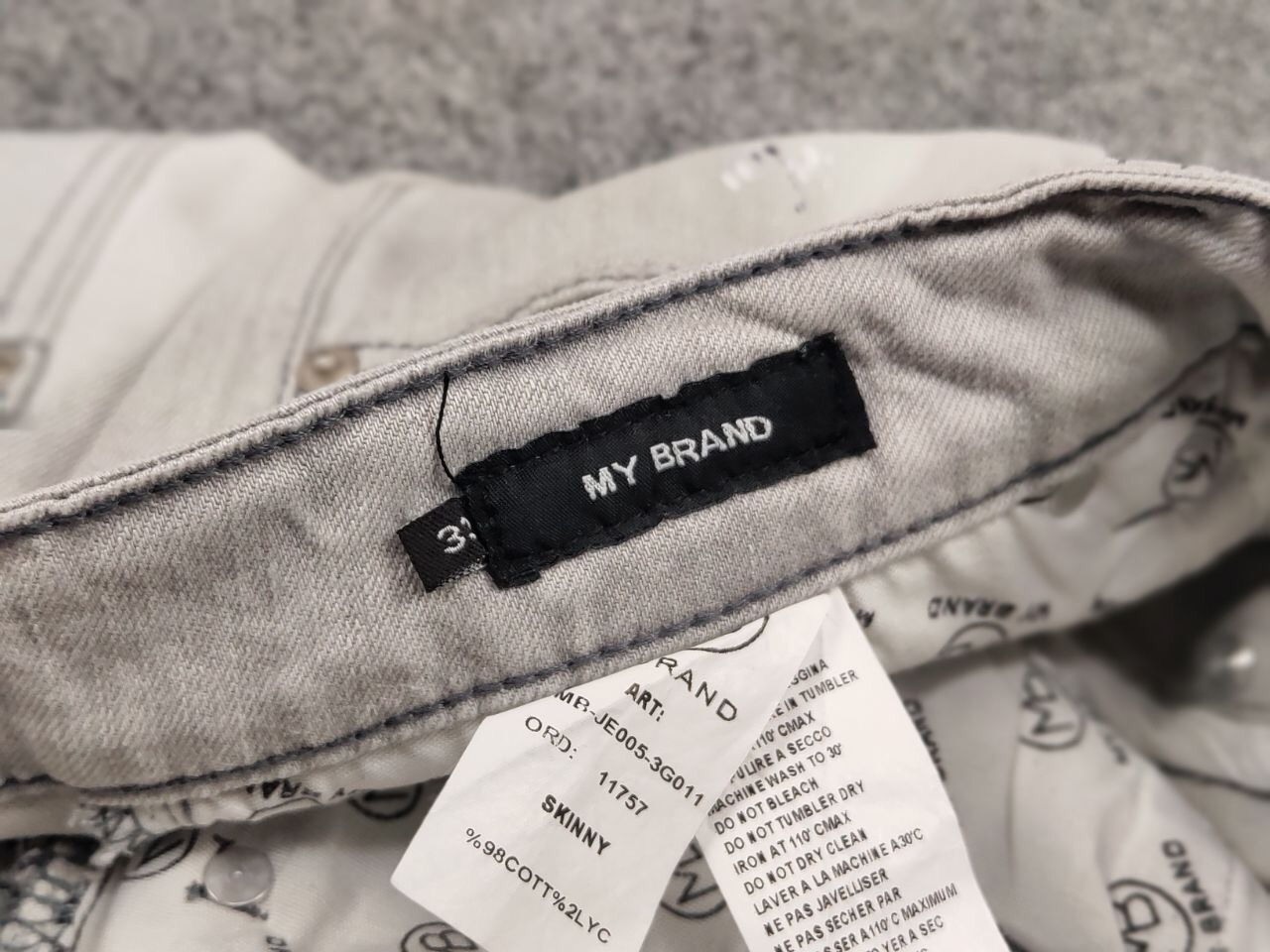 Japanese Brand Designer My Brand Slim Jeans Distressed Paint Gray Denim Size US 33 - 20 Thumbnail