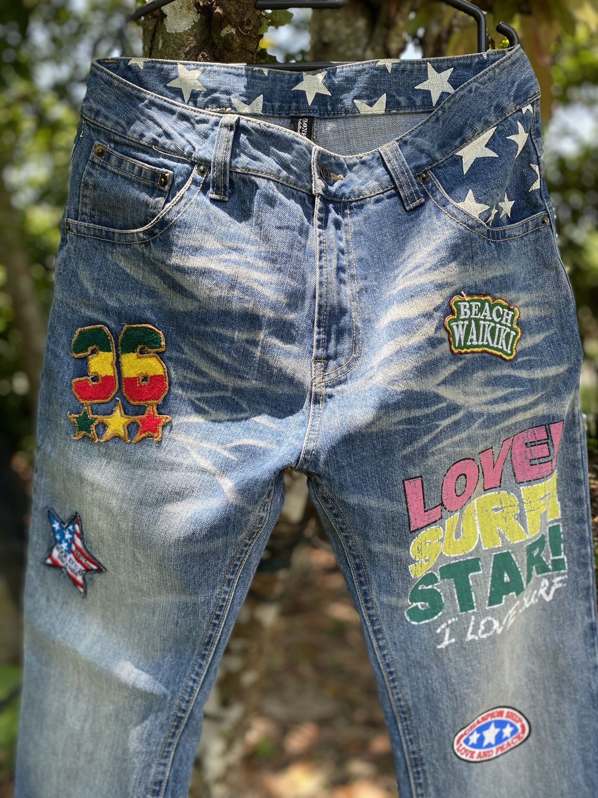 Japanese Brand Clone Devgru Patchwork Kapital Style Denim Size US 33 - 2 Thumbnail
